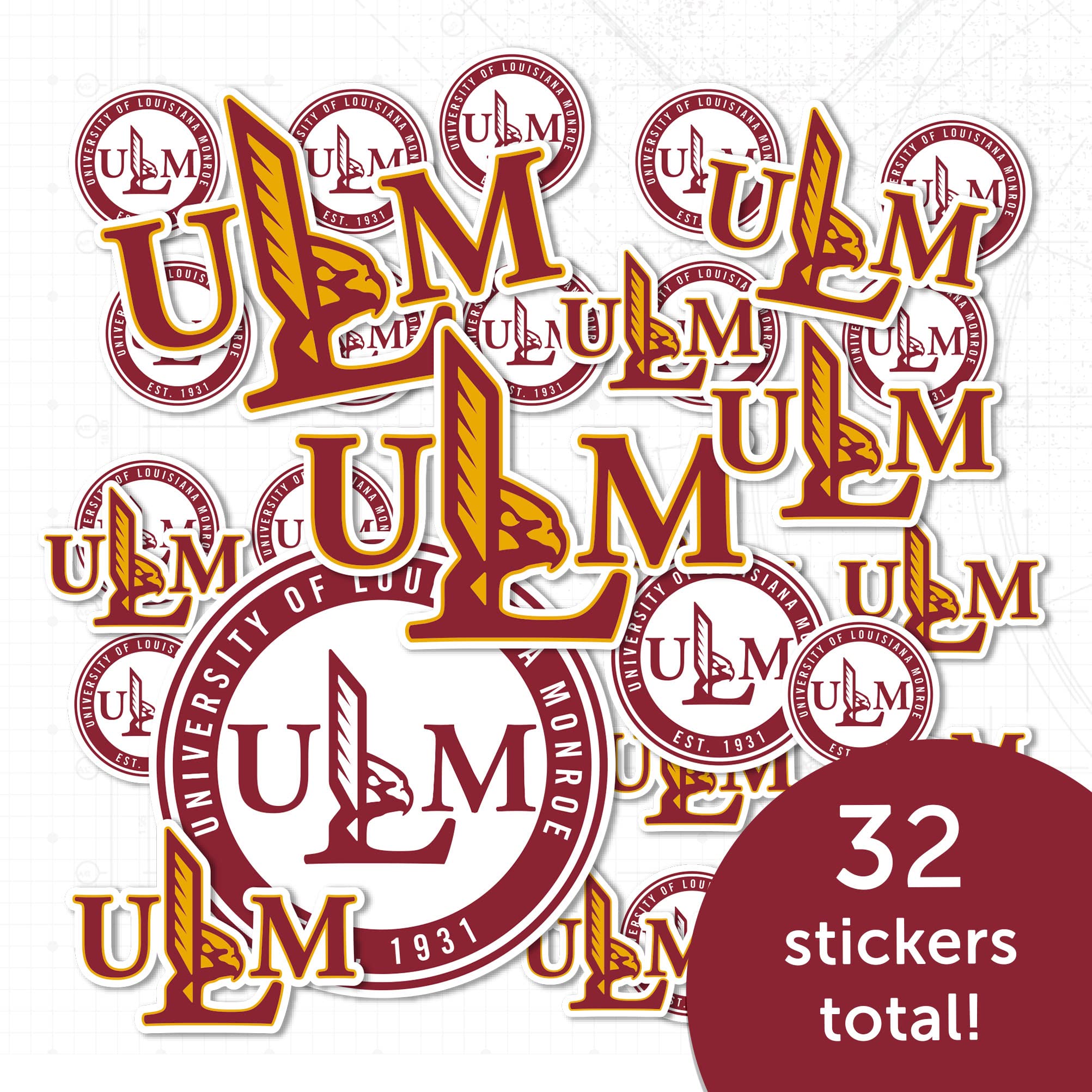 ULM Warhawks Vinyl Decals - Desert Cactus University of Louisiana Monroe Stickers for Laptop, Water Bottle, Car & Scrapbook - Durable Waterproof Decal - Perfect for College Fans, School Spirit & DIY Projects