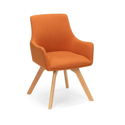 Hubbub Stol Fabric Guest Chair in Copper - Modern & Comfortable Seating for Home Office, Living Room, and Dining Area