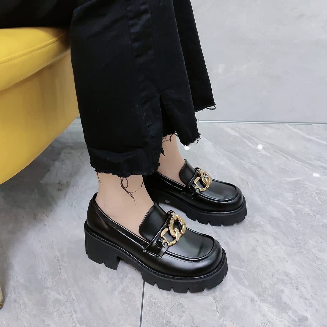 Women's Oxford Dress Shoes - Platform High Heel Loafers for Office Ladies | Professional Workwear & Business Casual Outfits