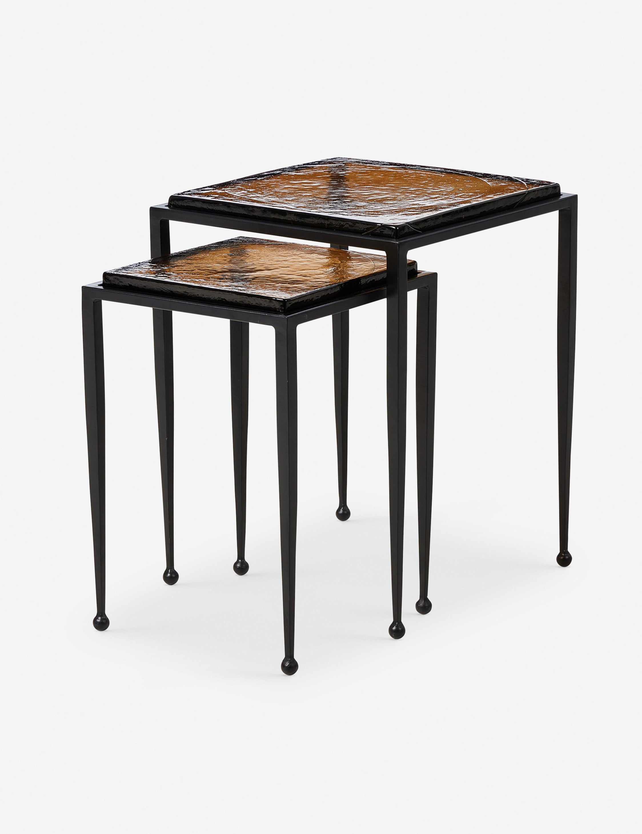 Modern Capa Nesting Side Tables Set of 2 - Space-Saving End Tables for Small Living Room, Bedroom or Office - Stackable Coffee Table with Minimalist Design