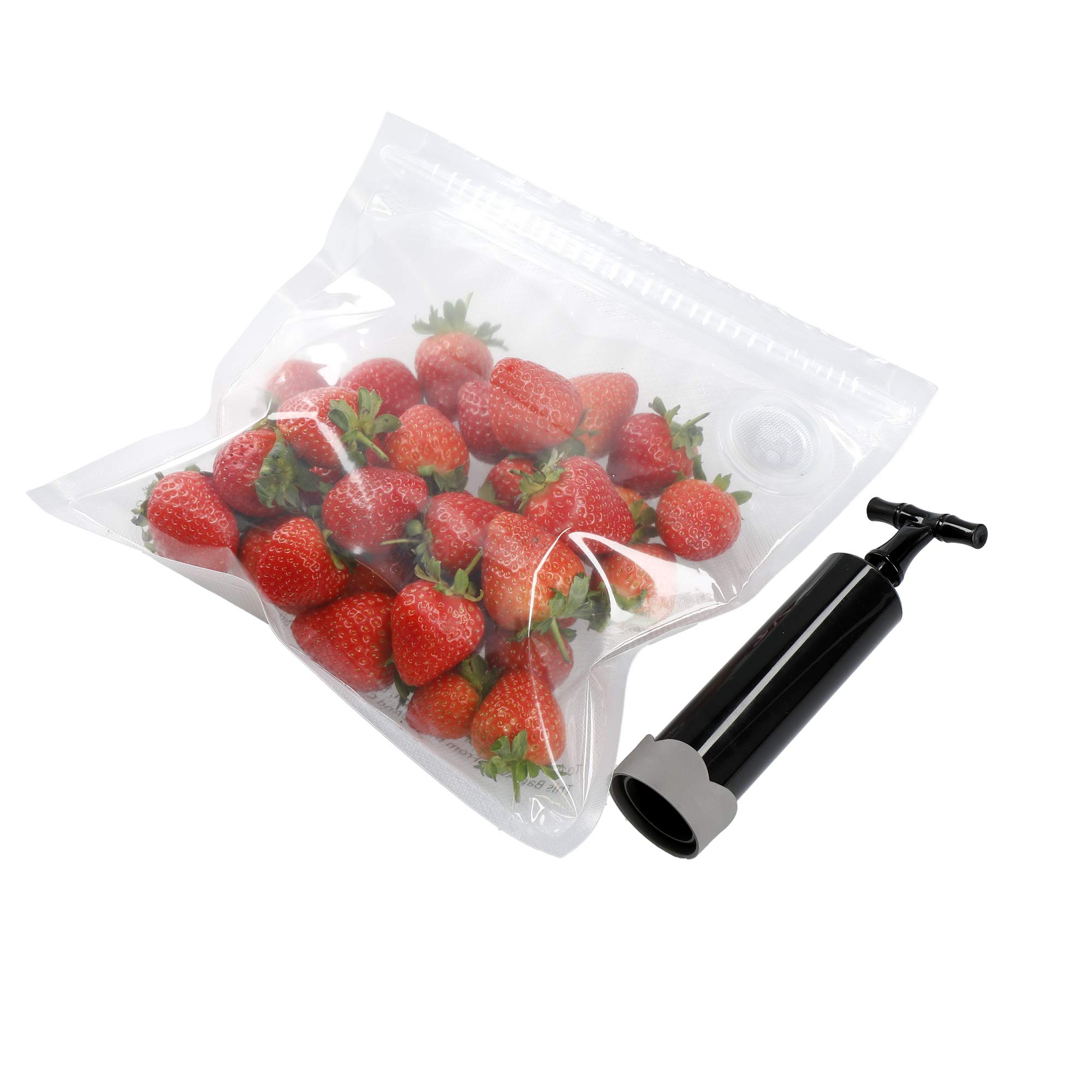 Premium Food Vacuum Sealer Machine with 4 Reusable Vacuum Bags (24x24cm) - Perfect for Meal Prep, Sous Vide, and Long-Term Food Storage