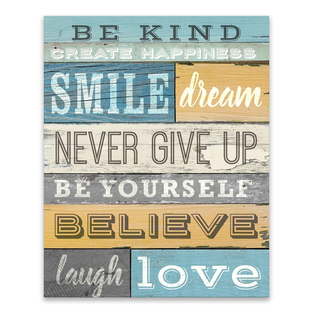 Be Kind Wall Art - 16x20 Inch Framed Canvas Print with 1.25 Inch Depth - Multi Color Motivational Decor for Living Room, Bedroom & Office