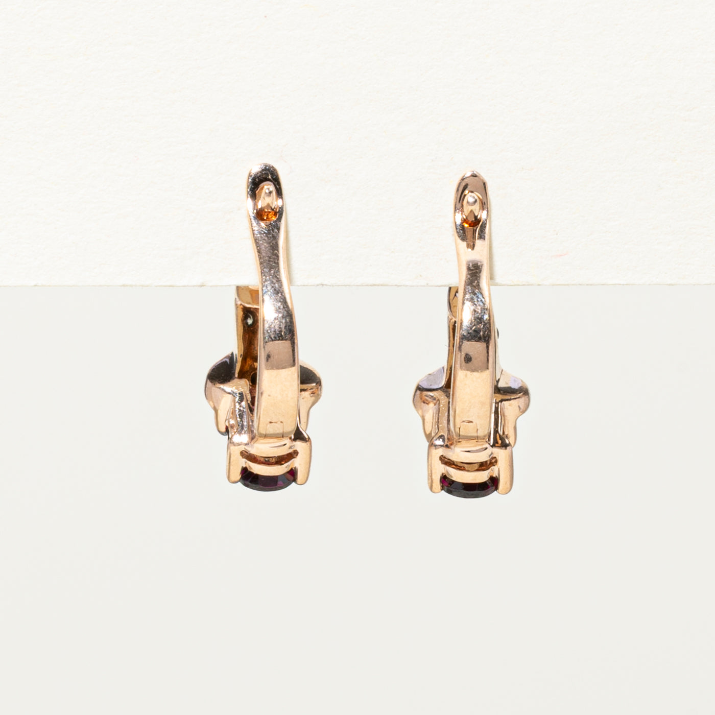 Diamond & Garnet Huggie Hoop Earrings for Women - 0.23ctw & 1.05ctw Gold Plated Dangle Earrings - Perfect for Date Night, Wedding & Everyday Wear