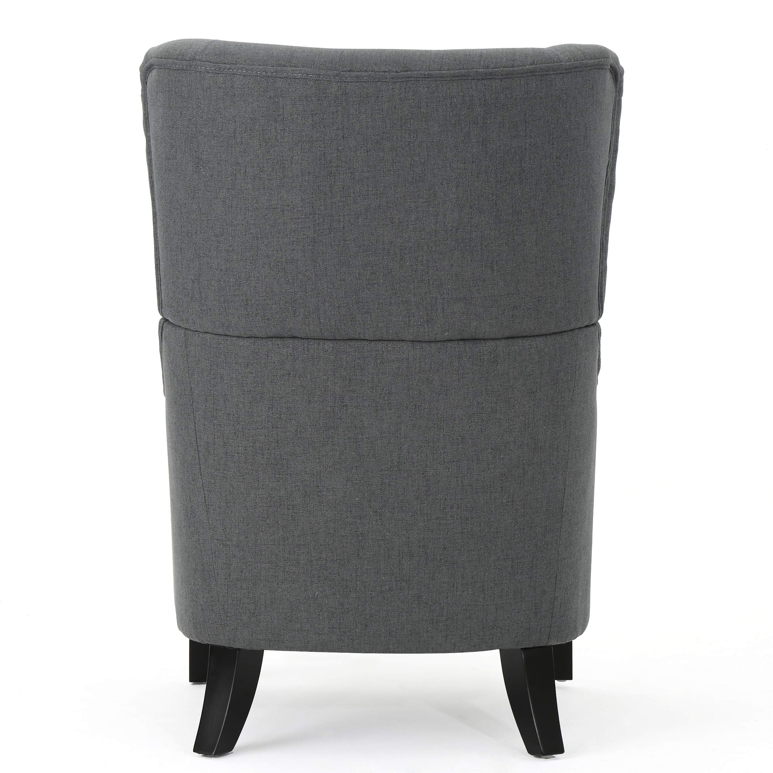 Christopher Knight Home Quentin Fabric Sofa Chair - Modern Accent Armchair with Sturdy Frame, Charcoal Gray - Perfect for Living Room, Bedroom or Office Reading Nook