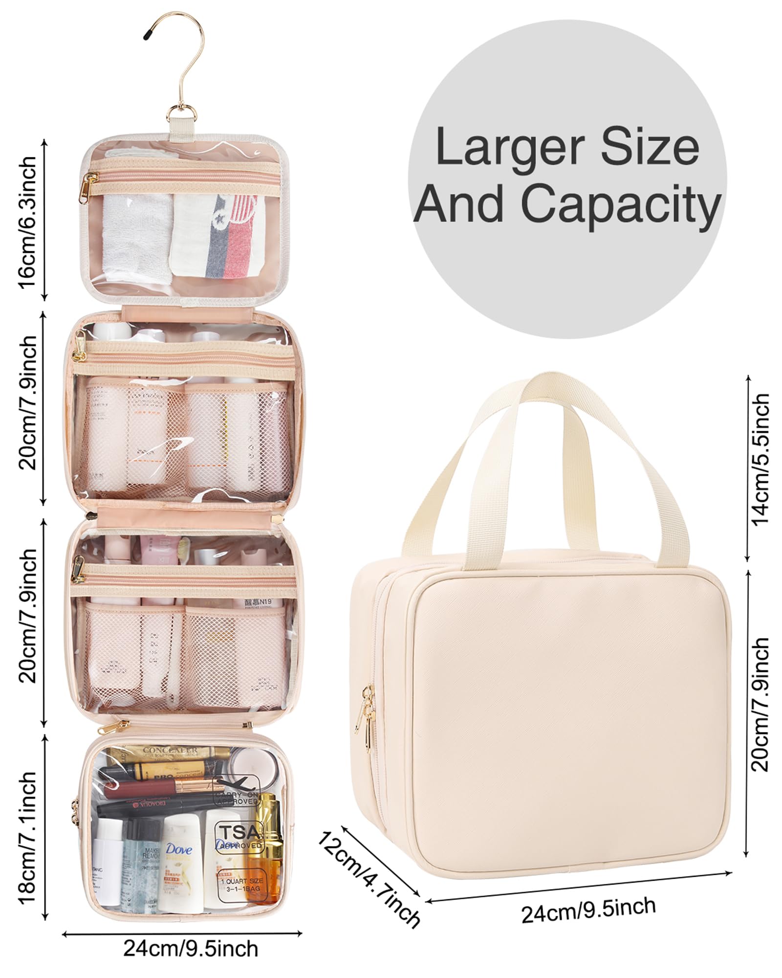TSA Approved Clear Toiletry Bag - Waterproof Travel Cosmetic Organizer for Women & Men | Perfect for Air Travel & Bathroom Storage