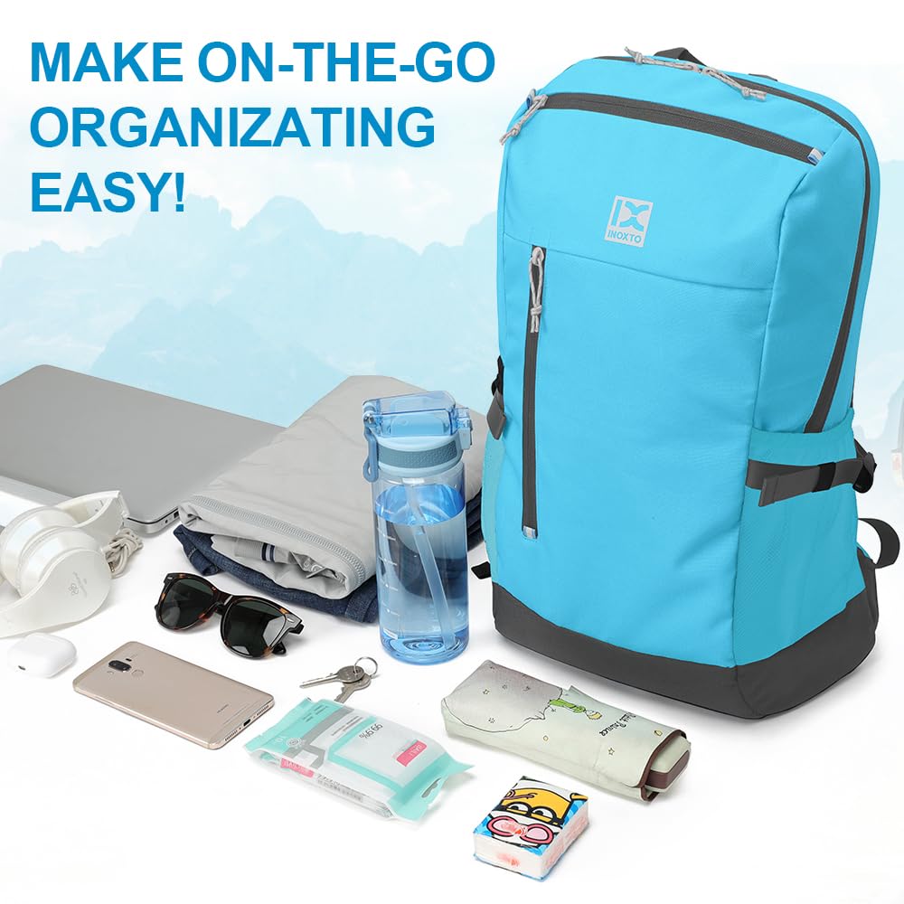 INOXTO 20L Lightweight Hiking Backpack - Waterproof Daypack for Men & Women - Perfect for Running, Camping, Cycling, Hiking, Travel & Outdoor Adventures (Blue) - Ideal for Day Trips, Commuting & Sports Activities