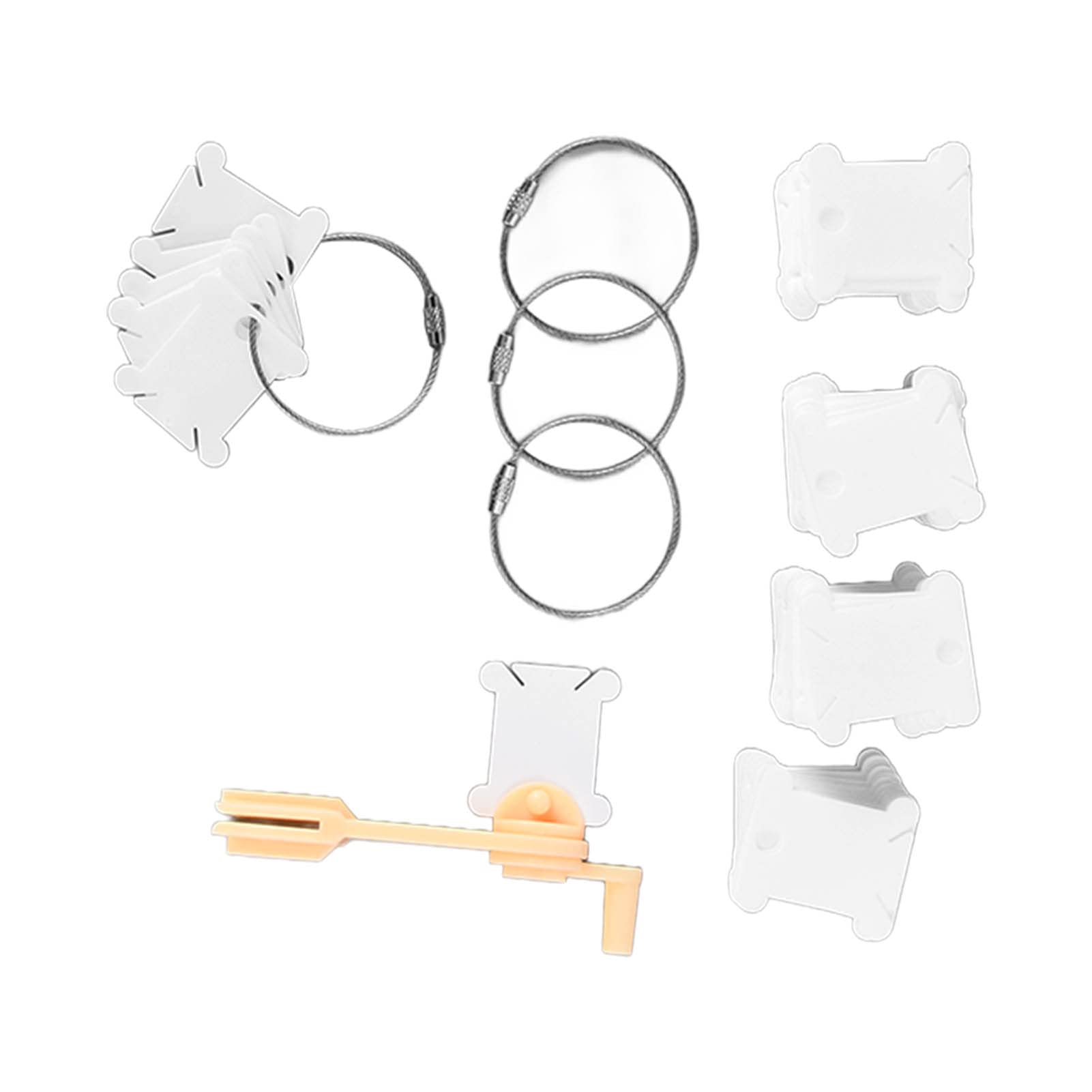 Plastic Floss Bobbin - White Embroidery Thread Spool with Manual Winding Machine & Floss Cards Holding Rings for Needlepoint, DIY Crafts & Sewing Projects - Perfect for Cross Stitch, Embroidery & Handmade Gift Making