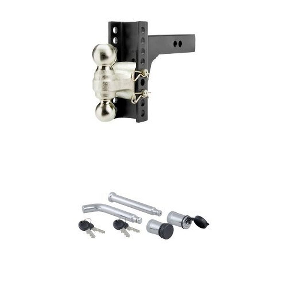 Curt Dual Ball Mount and Lock Set Bundle - Heavy Duty Trailer Hitch for Trucks & SUVs - Perfect for Towing, Hauling & Off-Road Adventures