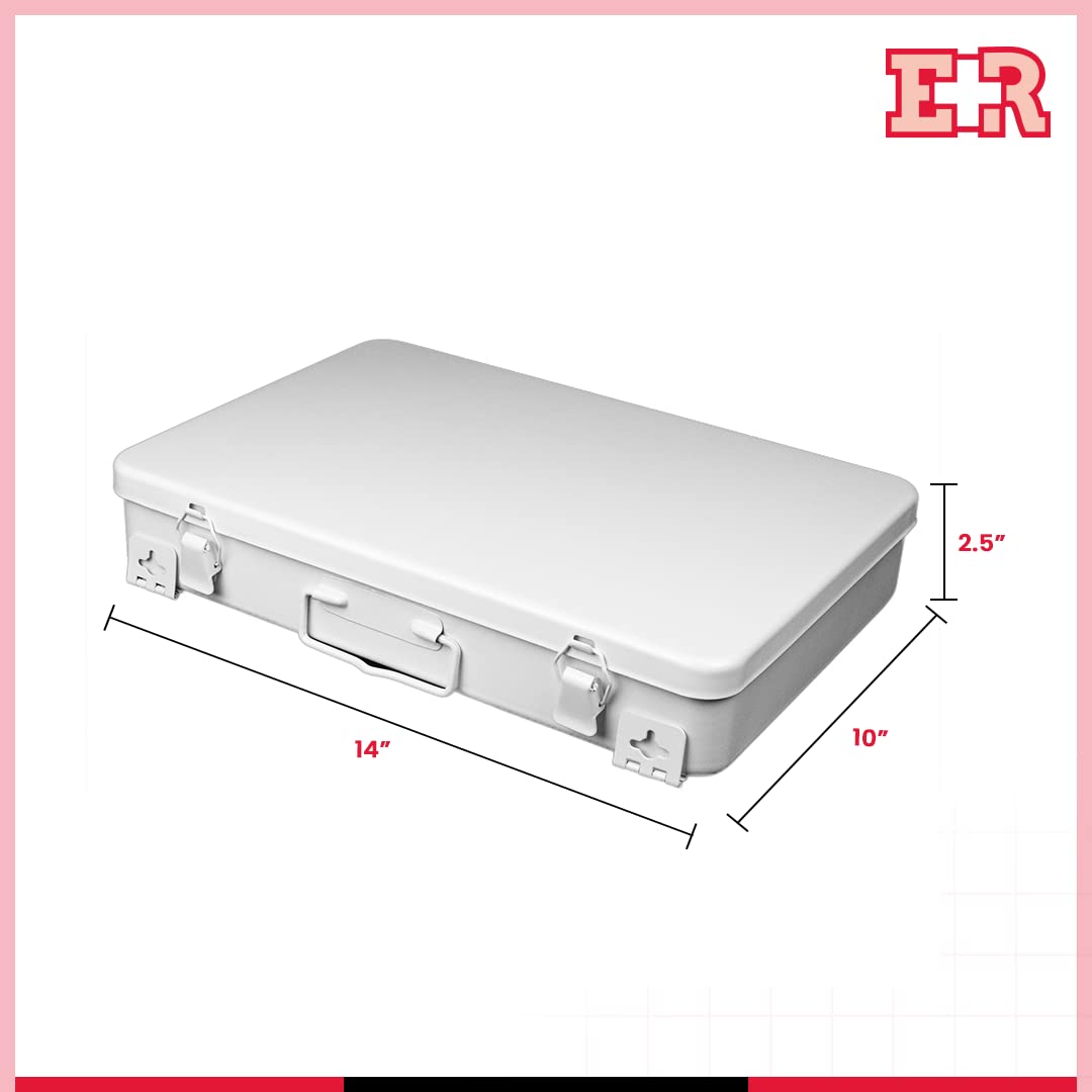 Ever Ready First Aid Metal Case No.36 – 14” x 10” x 2.5” – Durable Emergency Medical Kit for Home, Office, Car & Outdoor Adventures