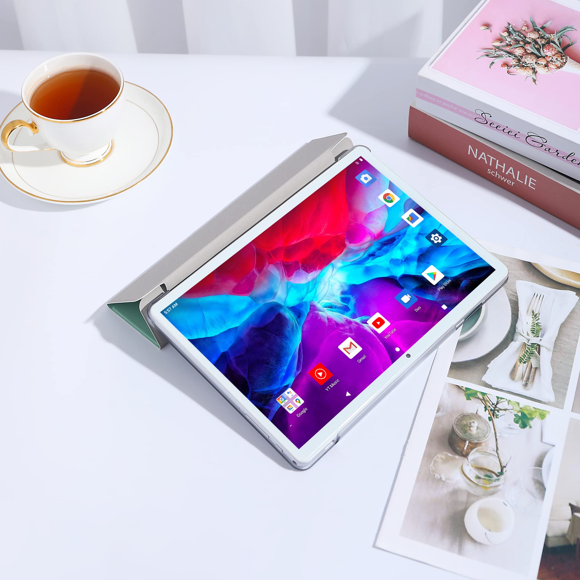 Thunrlge 10 Inch Android 11 Tablet - 64GB Storage, Dual SIM, HD Display - Perfect for Online Learning, Business & Entertainment