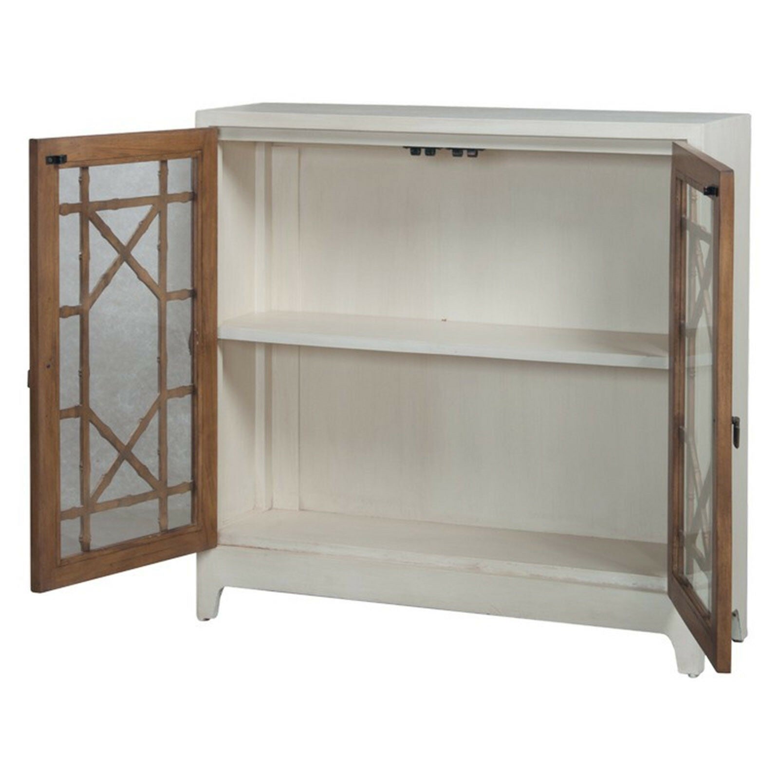 French Arched Solid Wood 2-Tone Sideboard Buffet Cabinet - Rustic Dining Room Storage Furniture for Home Decor & Entertaining