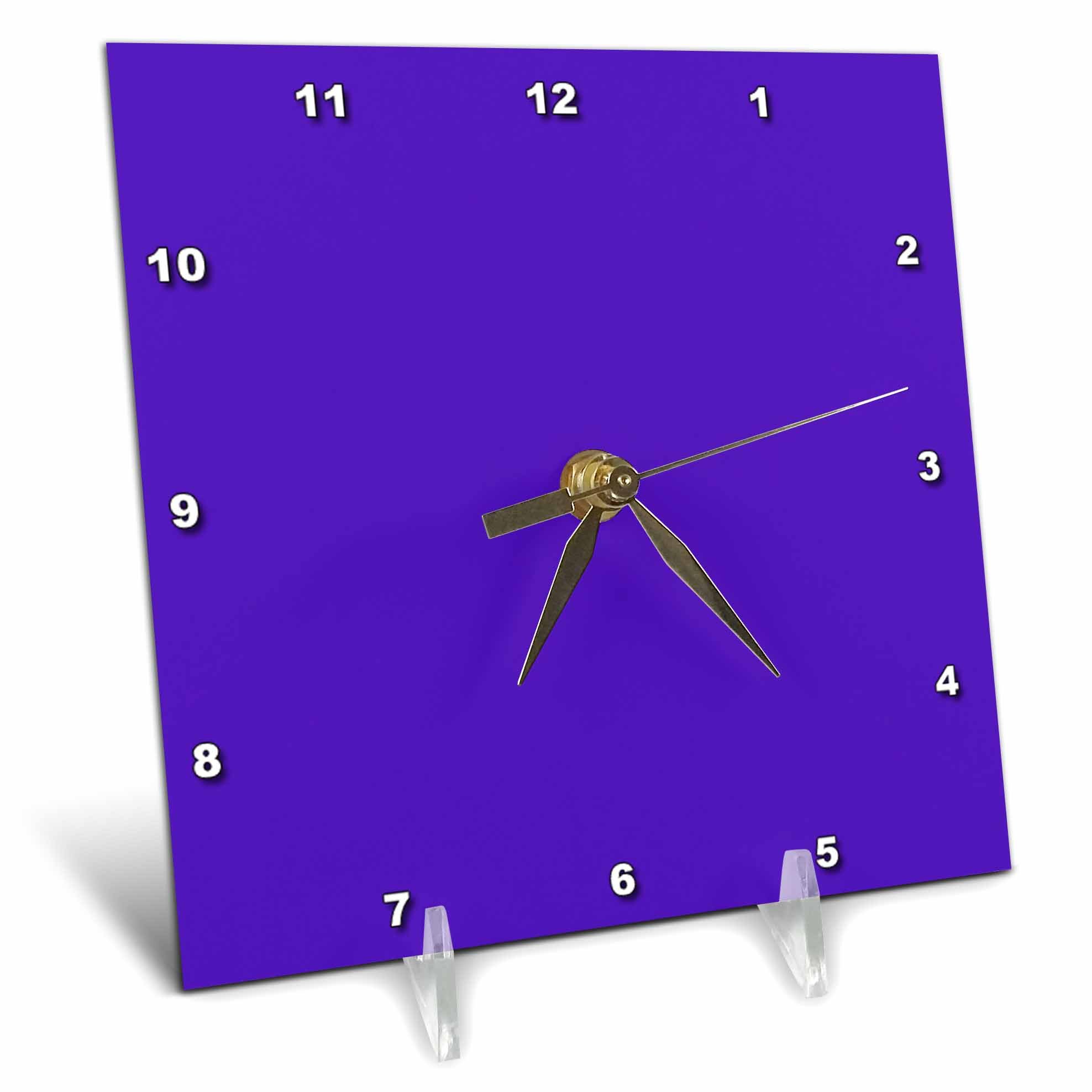 3D Rose LLC Purple 6x6 Inch Desk Clock - Stylish Office Decor, Home & Office Use, Perfect Gift for Professionals