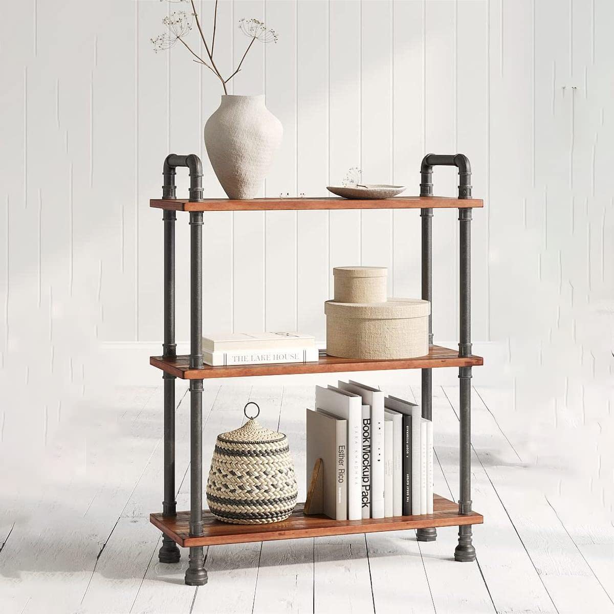 Gdrasuya 3-Tier Solid Pine Open Bookshelf - Vintage Bookcase & Storage Rack for Bedroom, Living Room, Office - Perfect for Organizing Books, Decor & Essentials in Rustic Brown