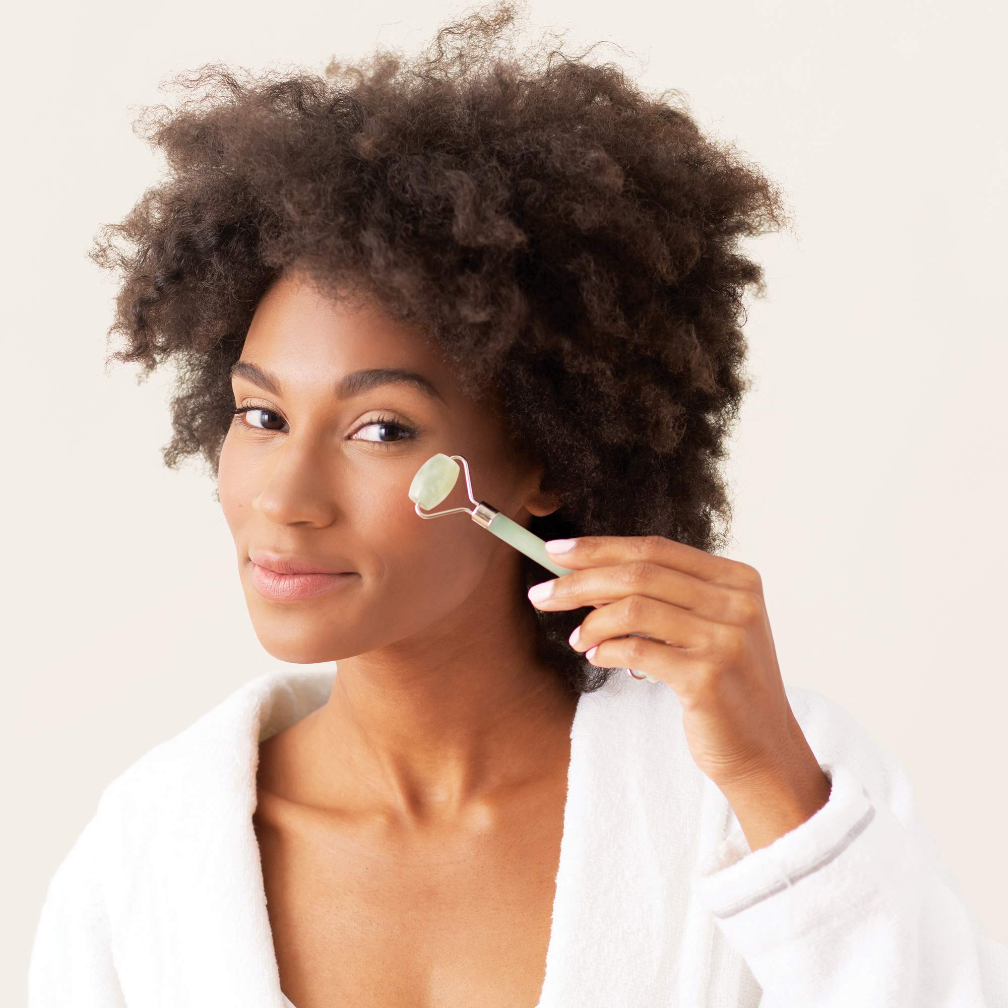 Jade Face Roller for Skin Care - Reduces Puffiness & Dark Circles - Perfect for Morning & Night Routine