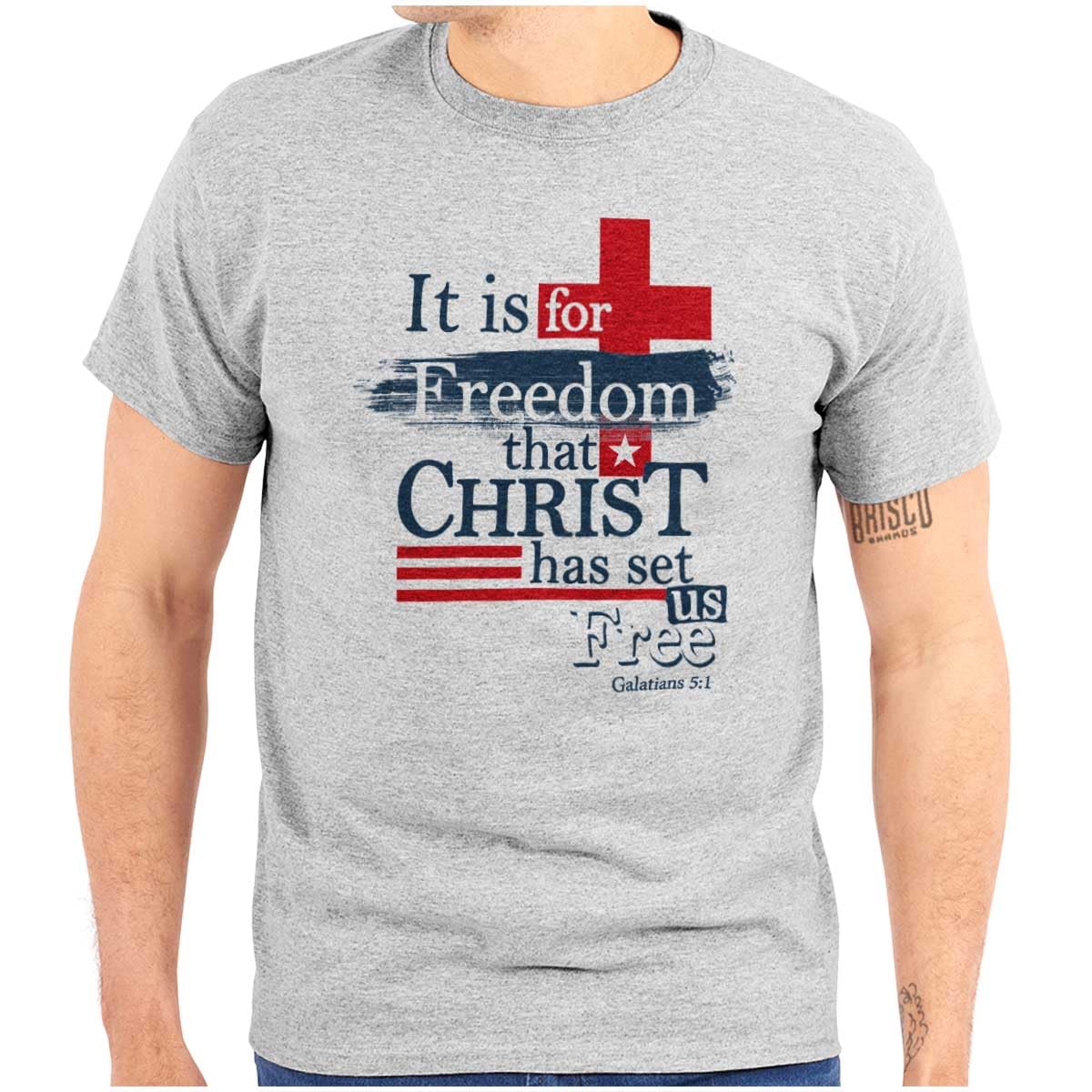 Christian for Freedom Religious Cross Graphic T-Shirt for Men & Women - Faith-Inspired Apparel for Church, Worship & Everyday Wear