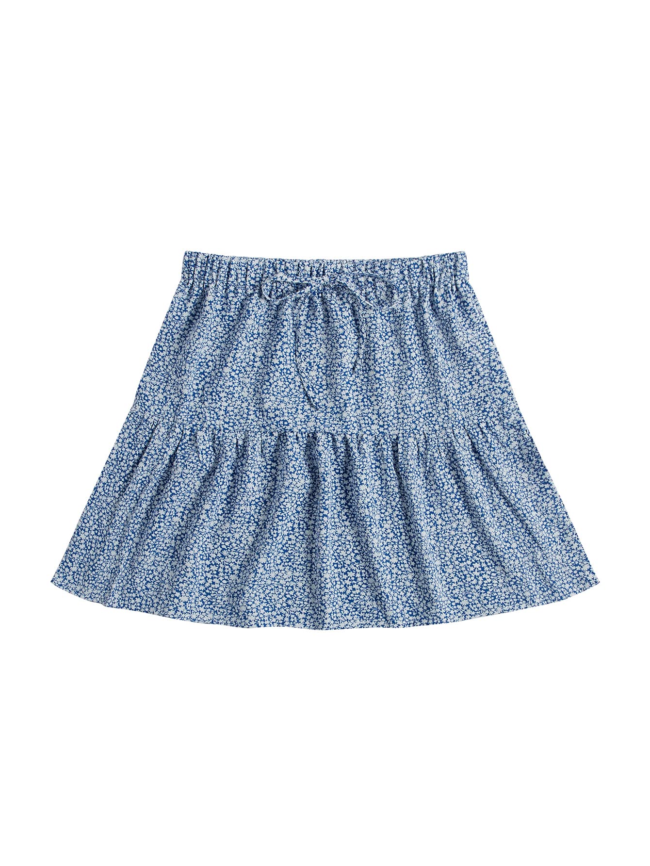 Milumia Women's Floral & Dalmatian Print Ruffle Flared Short Skirt with Drawstring Elastic Waist - Perfect for Summer Outfits, Beach Vacations & Casual Wear