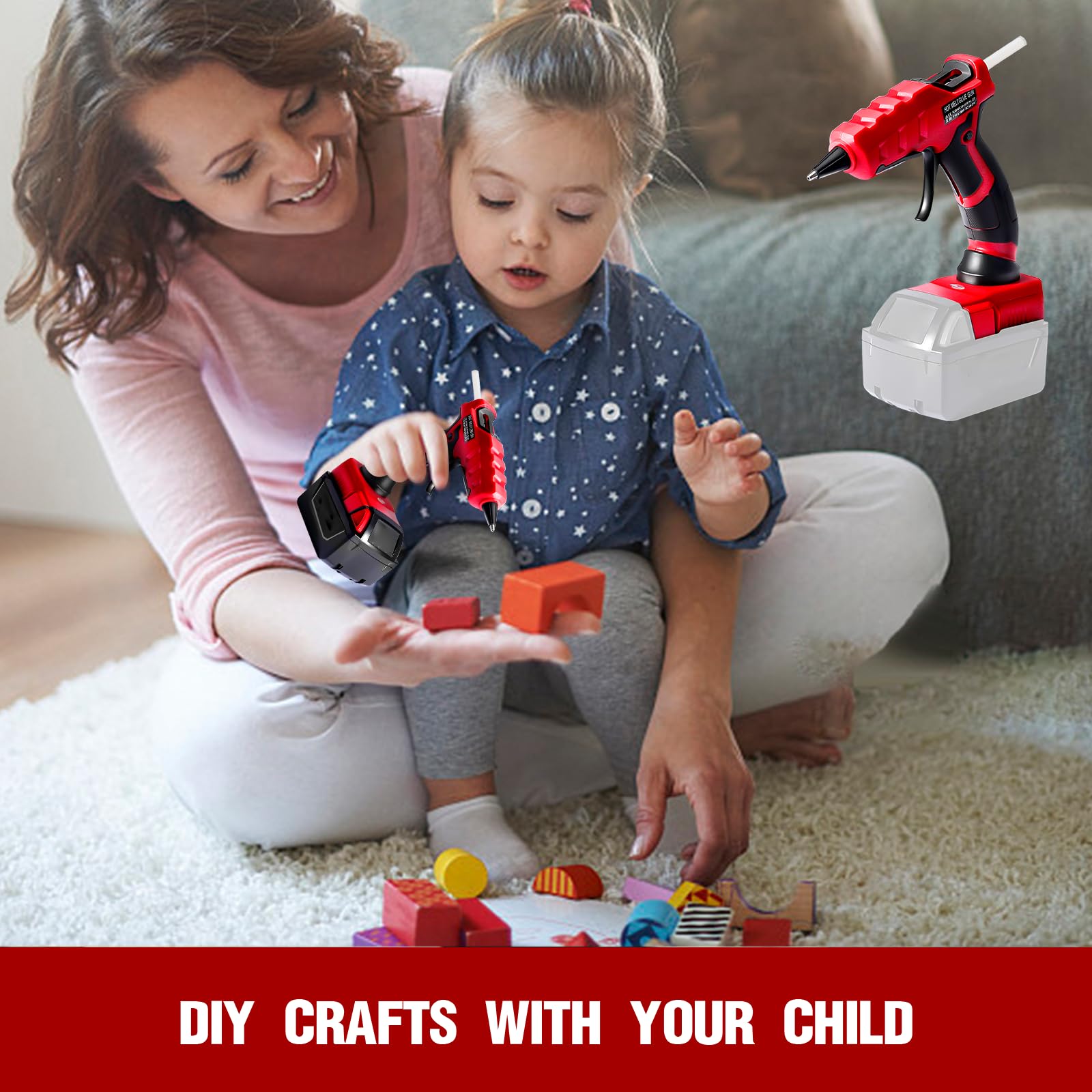 Milwaukee M18B Cordless Hot Glue Gun - 18V Max Li-ion Battery Powered, 30-Second Fast Preheat, Tool Only with 30 Glue Sticks - Perfect for Arts & Crafts, DIY Projects, Home Repairs & Woodworking