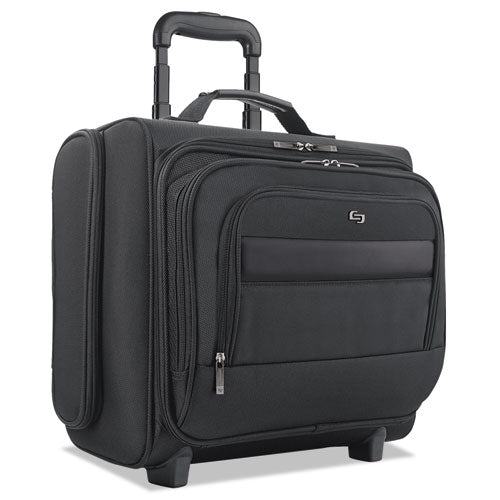 Classic Black Rolling Overnighter Luggage - Fits Laptops up to 15.6 Inches, 17.25 x 15.63 x 10 Inches - Perfect for Business Travel & Weekend Getaways