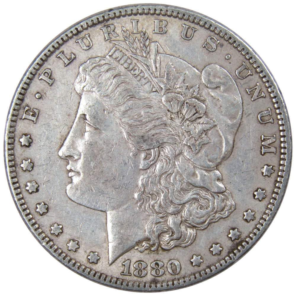 1880 Morgan Silver Dollar $1 Coin - XF EF Extremely Fine Condition - 90% Silver - Rare US Coin for Collectors & Investors - Perfect for Coin Collections, Gifts & Historical Displays