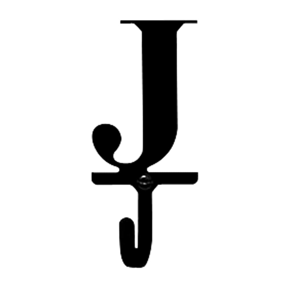 Vintage Wrought Iron Letter J Wall Hook - Small Decorative Hanger for Keys, Hats & Coats - Perfect for Farmhouse, Cottage & Rustic Home Decor