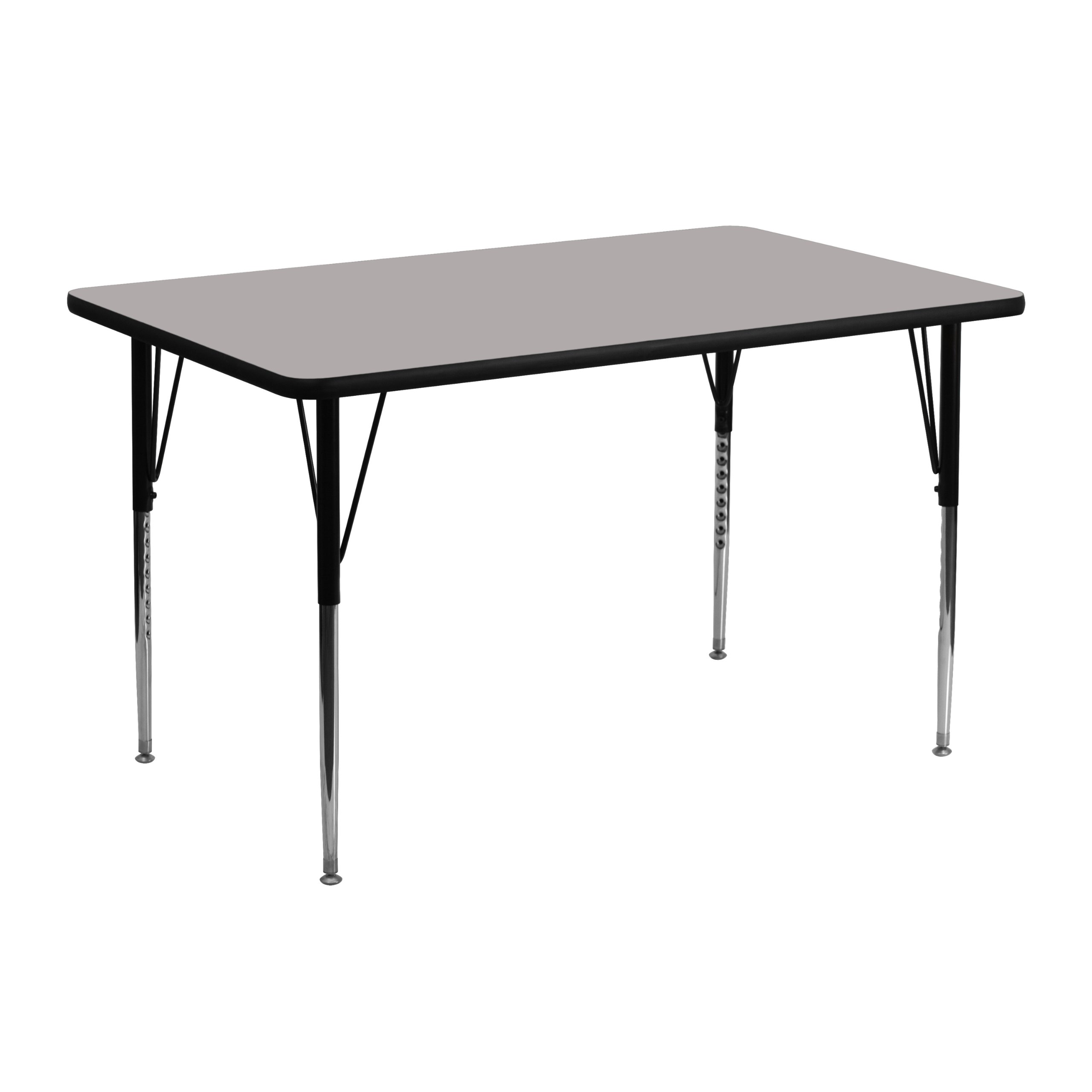 EMMA + OLIVER 24x48 Inch Adjustable Height Activity Table - Grey High Pressure Laminate Top for Kids, Classrooms & Home Learning (Perfect for Arts, Crafts & Study)