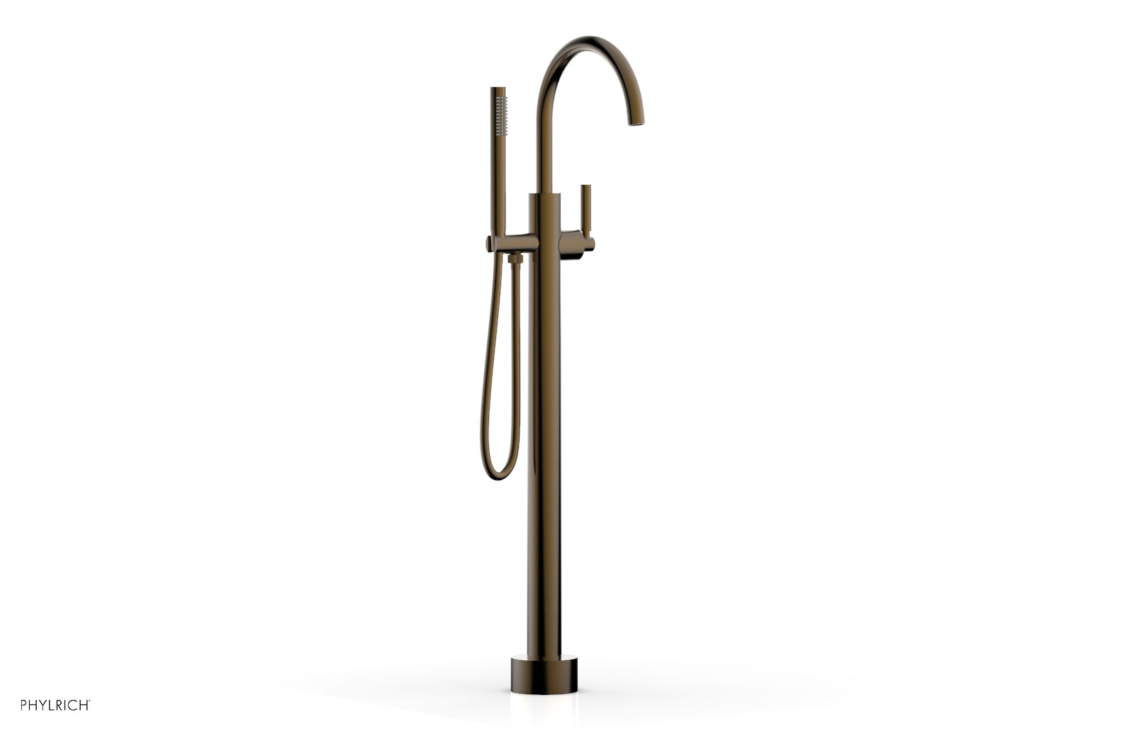 Premium Tall Floor Mount Tub Filler with Lever Handle & Hand Shower - D130 44 01 - Ideal for Modern Bathroom Renovations and Spa-Like Showers