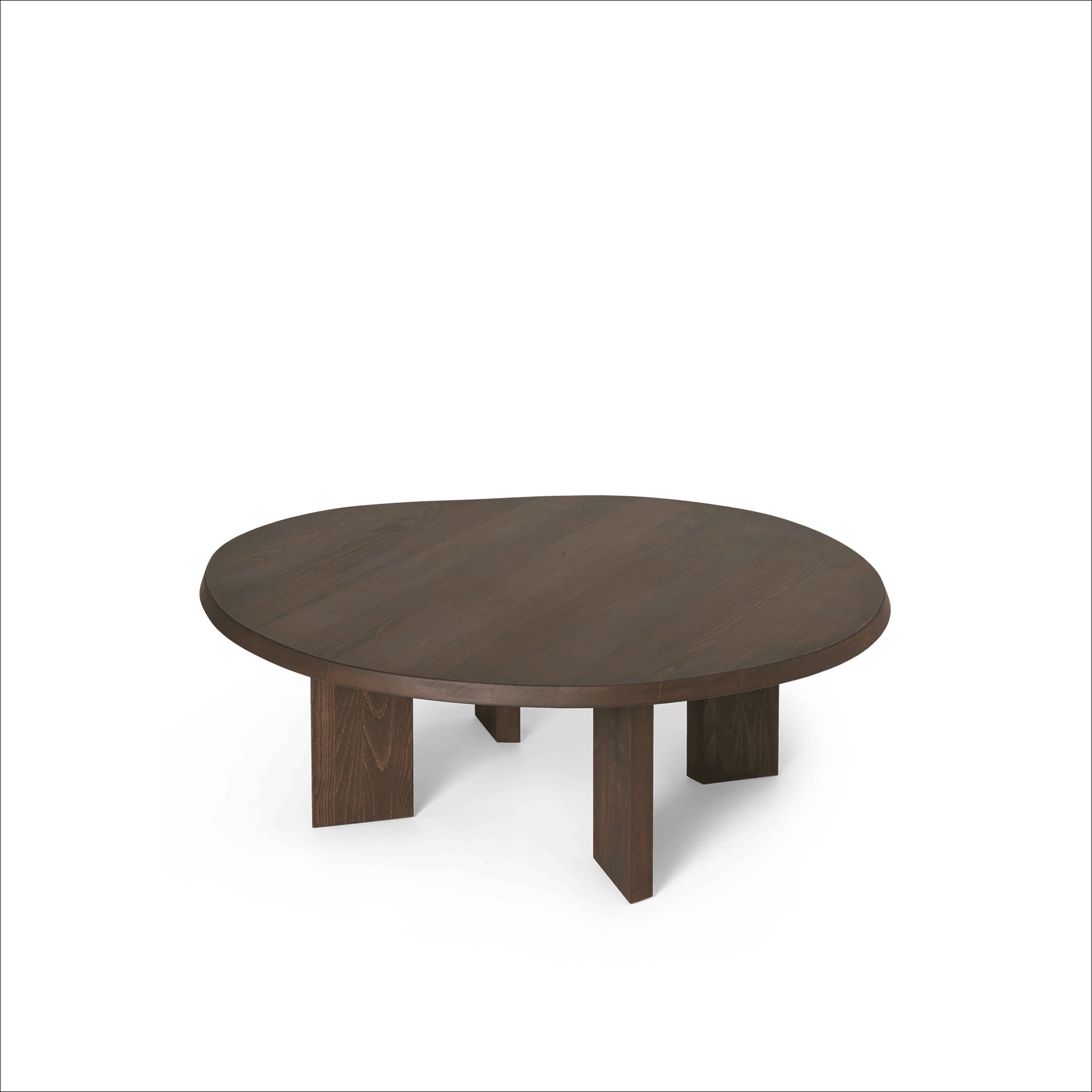 FERM LIVING Tarn Coffee Table - Dark Stained Beech Wood Modern Side Table for Living Room, Lounge & Office - Scandinavian Design Home Decor Furniture