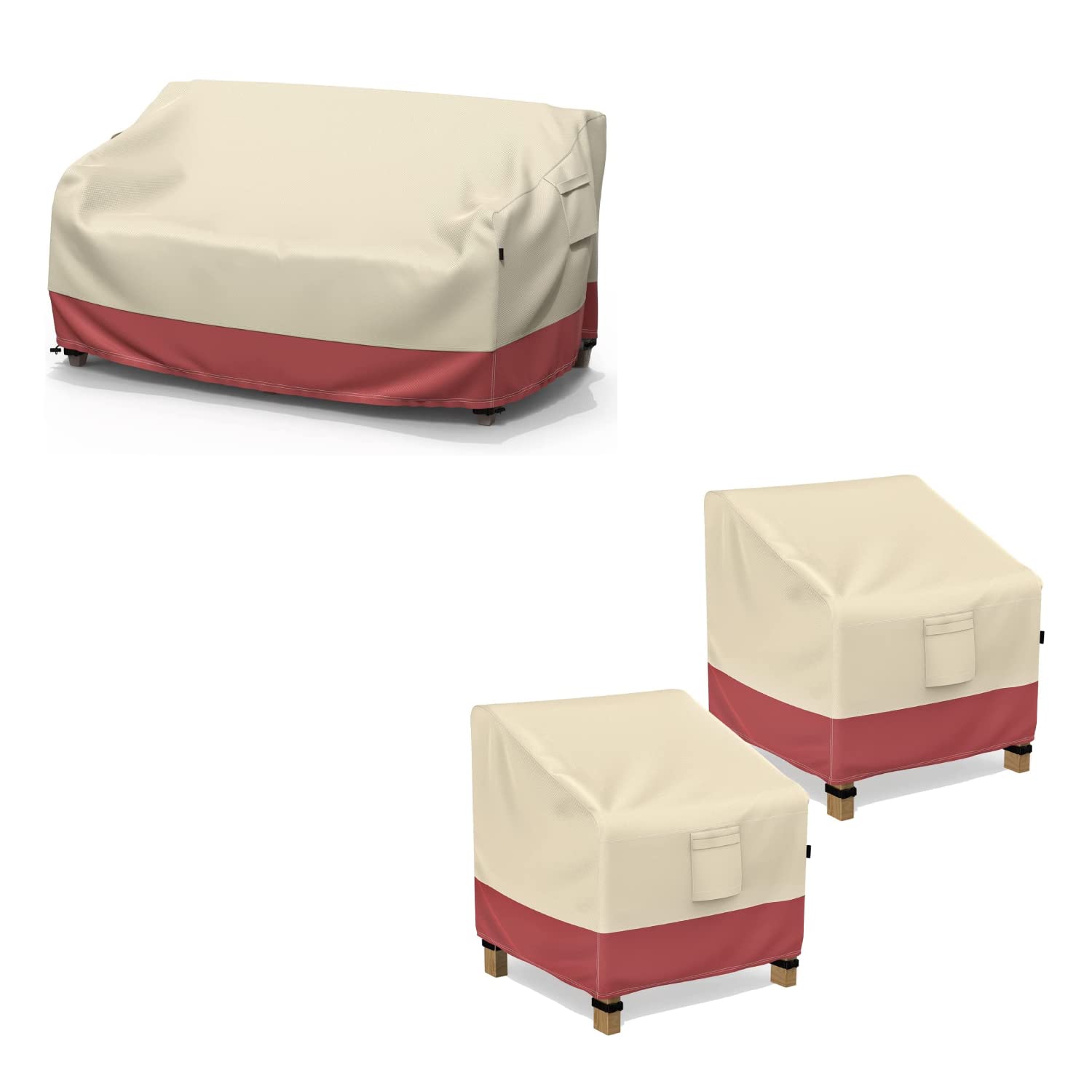 Heavy Duty Waterproof 2-Seater Outdoor Sofa Cover - U-COMSO Patio Furniture Cover for Loveseat, Couch & Deep Seat Lounge Chairs | All-Weather Protection for Backyard, Deck & Garden Use