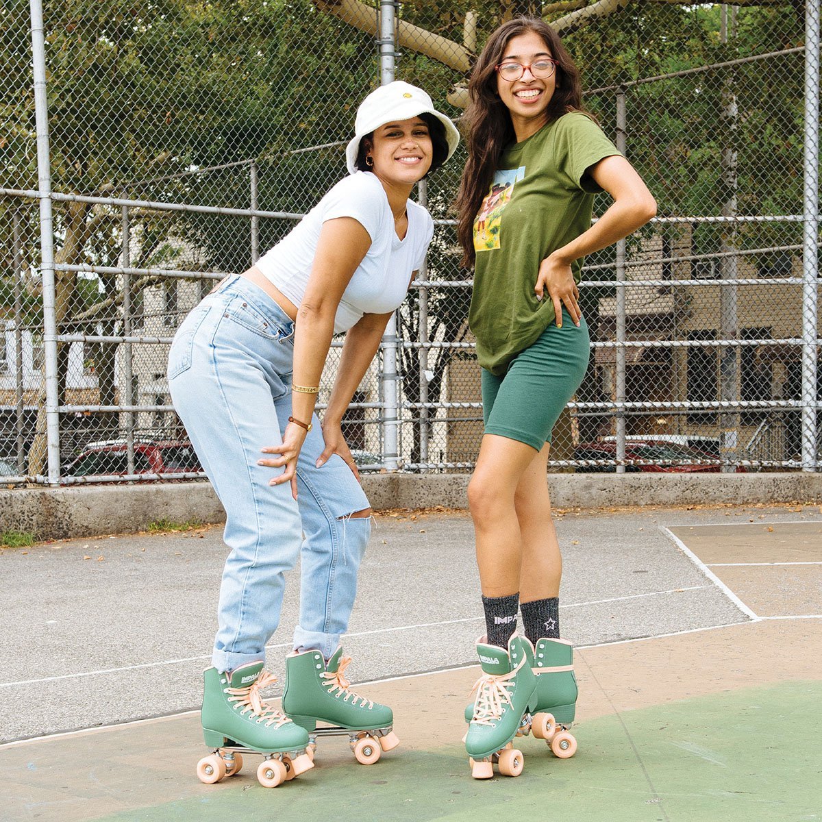 Impala Roller Skates for Women - Forest Green Outdoor & Indoor Quad Skates with Light-Up Wheels - Perfect for Rink, Park, Street Skating & Fitness