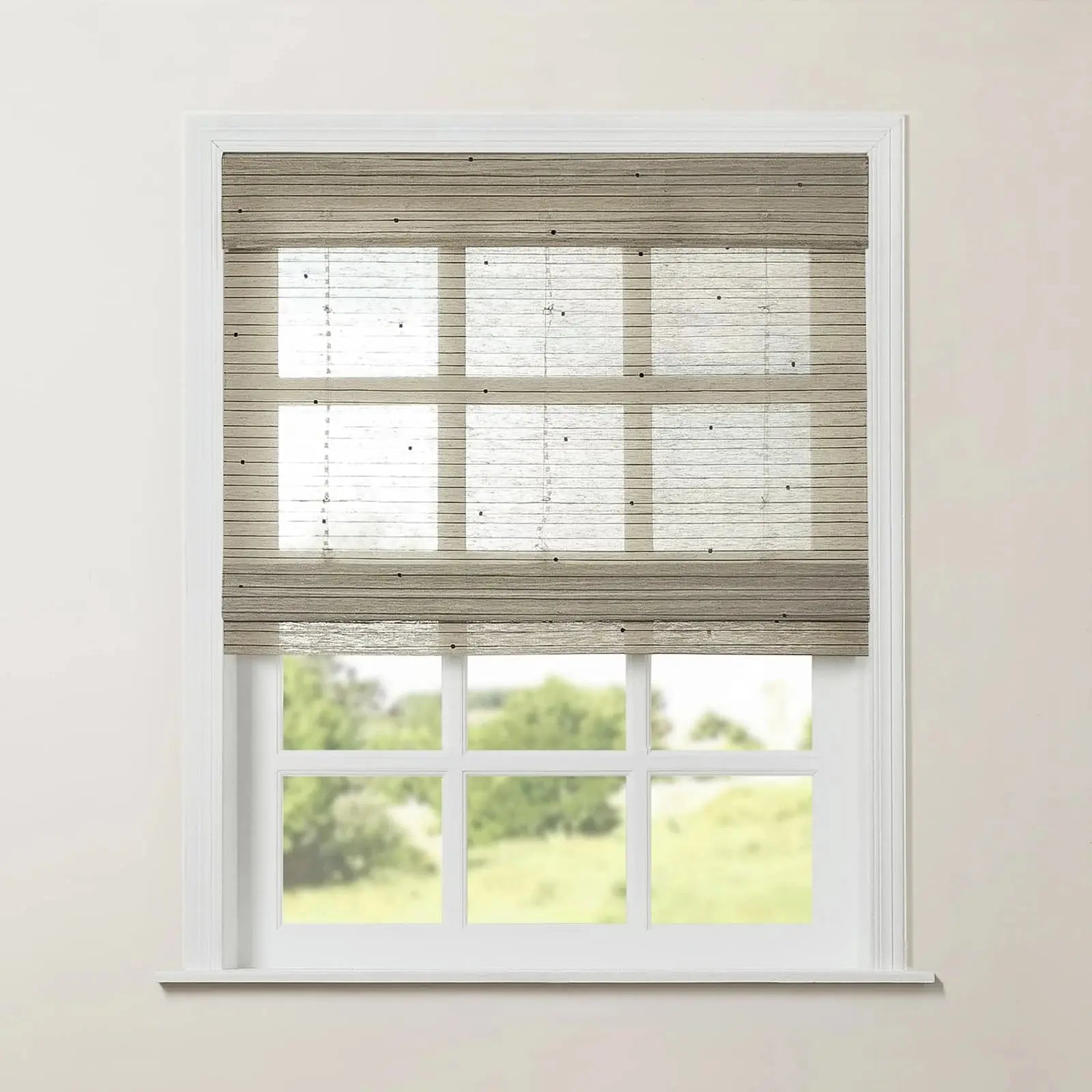 Rae Natural Ramie Jute Woven Wood Window Shades - Series M | Eco-Friendly Bamboo Blinds for Living Room, Bedroom & Office | Light Filtering & UV Protection