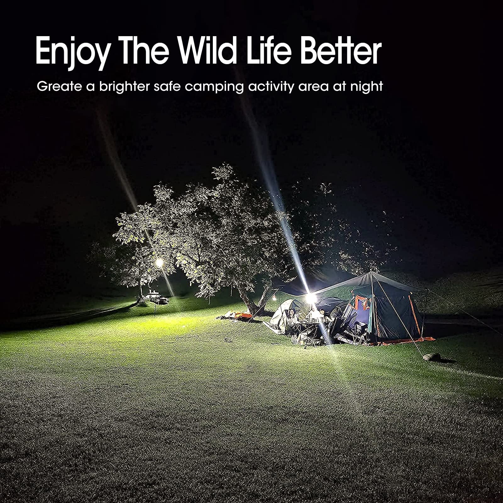 10000 Lumens Super Bright Camping Light - 50 Ft Range for 4-6 Person Tents | Telescopic Outdoor Lighting for Camping, Hiking & Backyard | Perfect for Campsites, RV Parks & Emergency Use