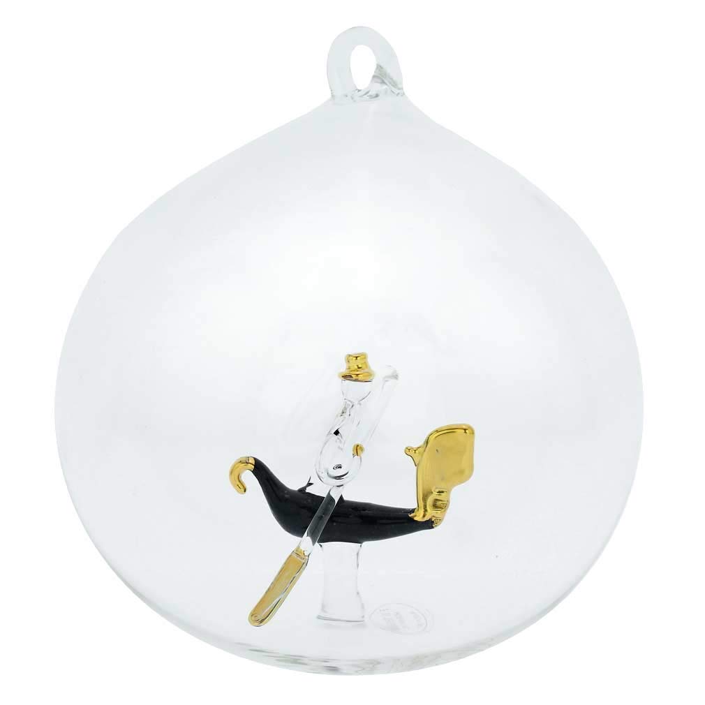 Handmade Murano Glass Gondola Christmas Ornament - Venetian Glass Art from Venice Italy - Perfect for Holiday Tree Decor & Italian-Themed Gifts