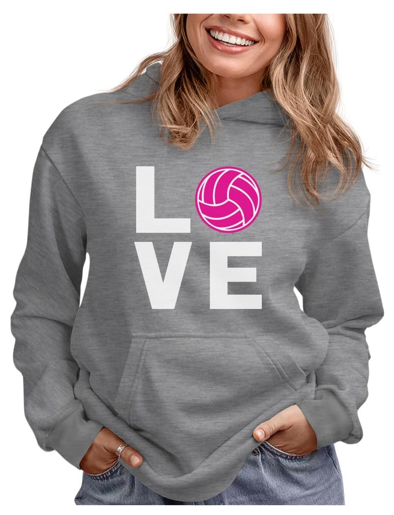 Tstars Women's Volleyball Hoodie - Eat Sleep Volleyball Repeat Sweatshirt for Fans & Players - Perfect for Game Day, Practice & Casual Wear