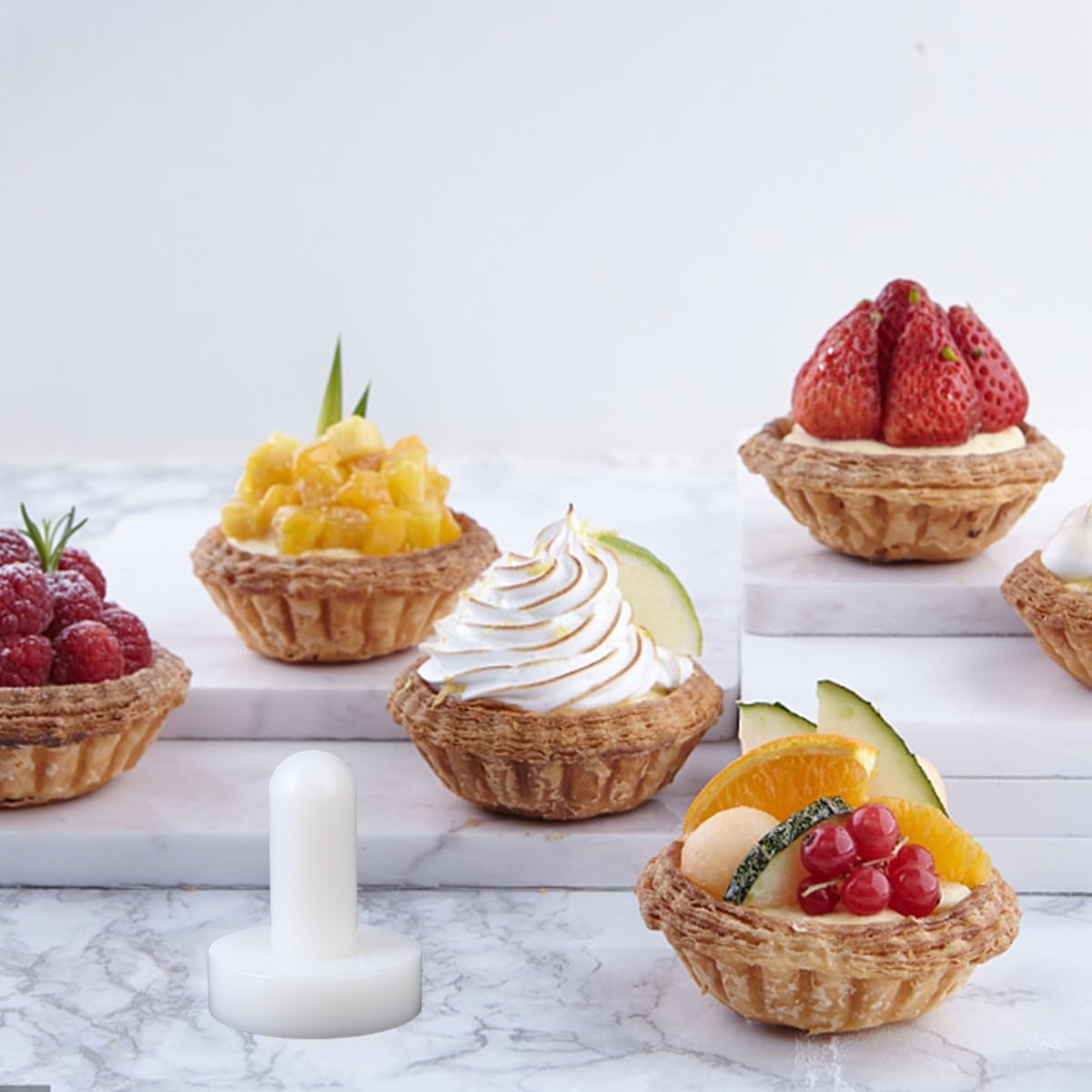 Hemoton Plastic Tart Pastry Tamper - Professional Pie Dough Press & Baking Tool for Mini Egg Tarts, Cheesecakes, Pasta & Desserts | Perfect for Home Bakers & Professional Kitchens