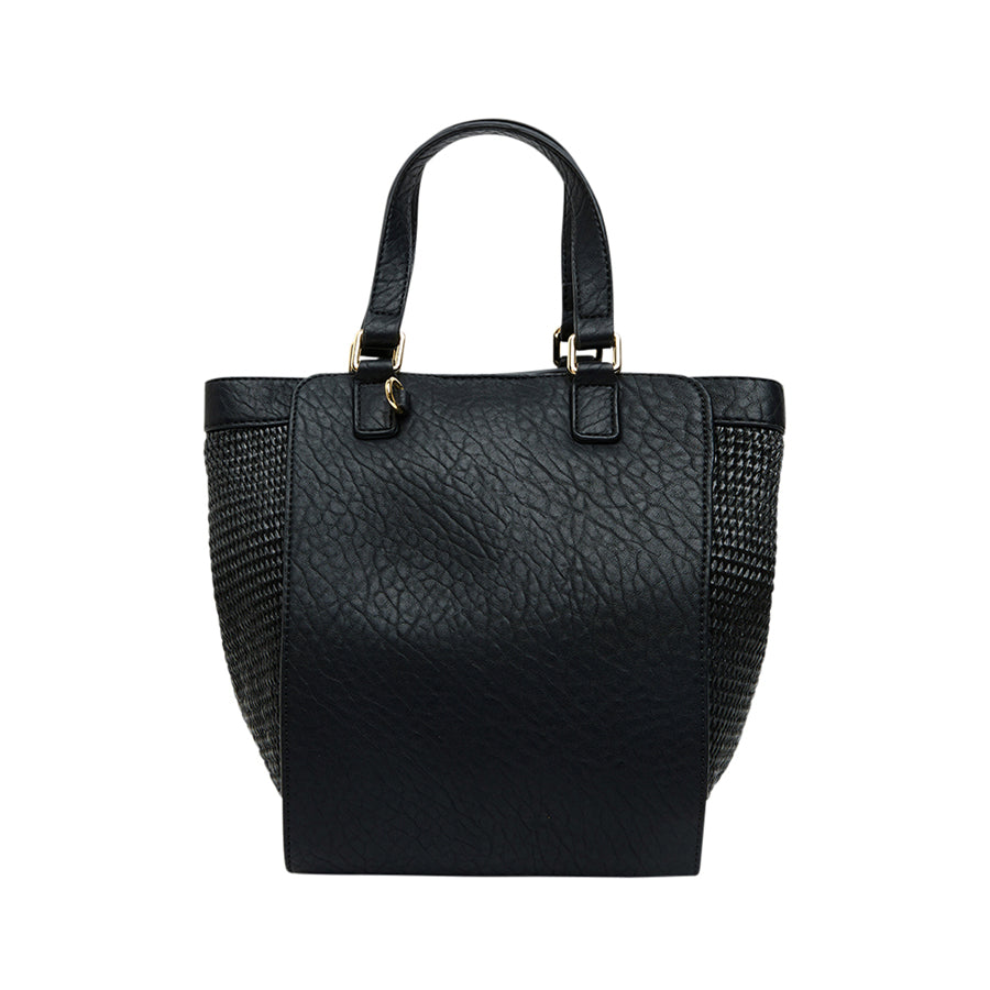 Carnegie Tote Bag - Black Woven Design for Women | Stylish & Durable Handbag for Work, Travel & Everyday Use