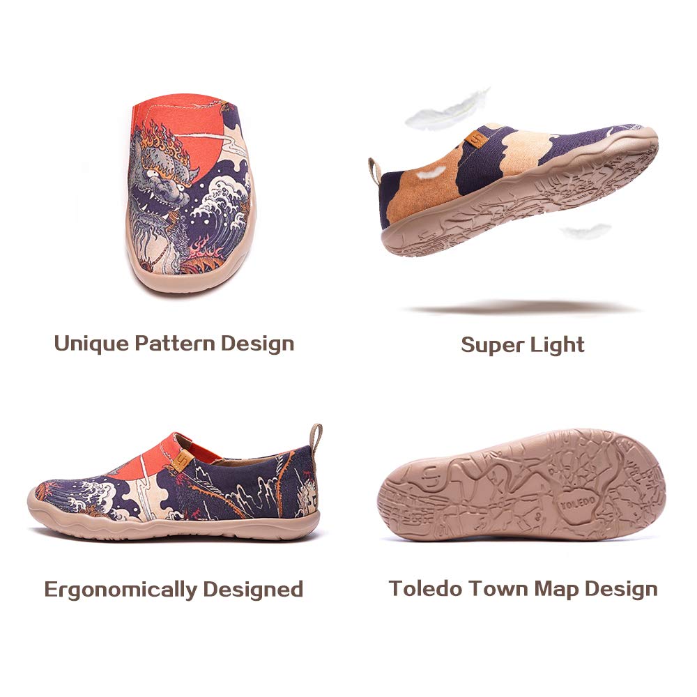 UIN Men's Art Design Slip-On Loafers - Lightweight Comfortable Travel Shoes for Walking, Casual Wear & Fashion Sneakers | Perfect for Daily Commute, Vacations & Outdoor Activities