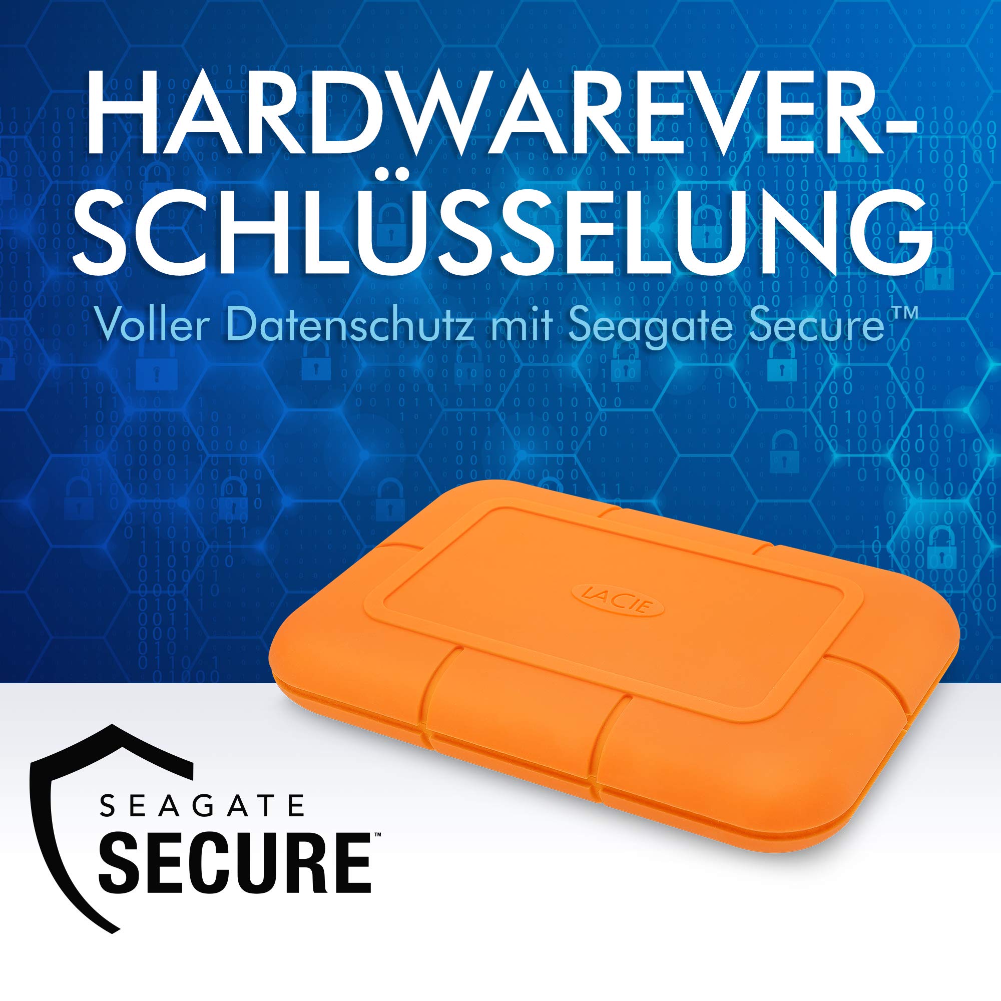 LaCie Rugged SSD 1TB External Hard Drive - USB-C Portable SSD for PC & Mac (2.5 Inch) with Data Recovery Service - Perfect for Travel, Photography & Business Backup (Model: STHR1000800)