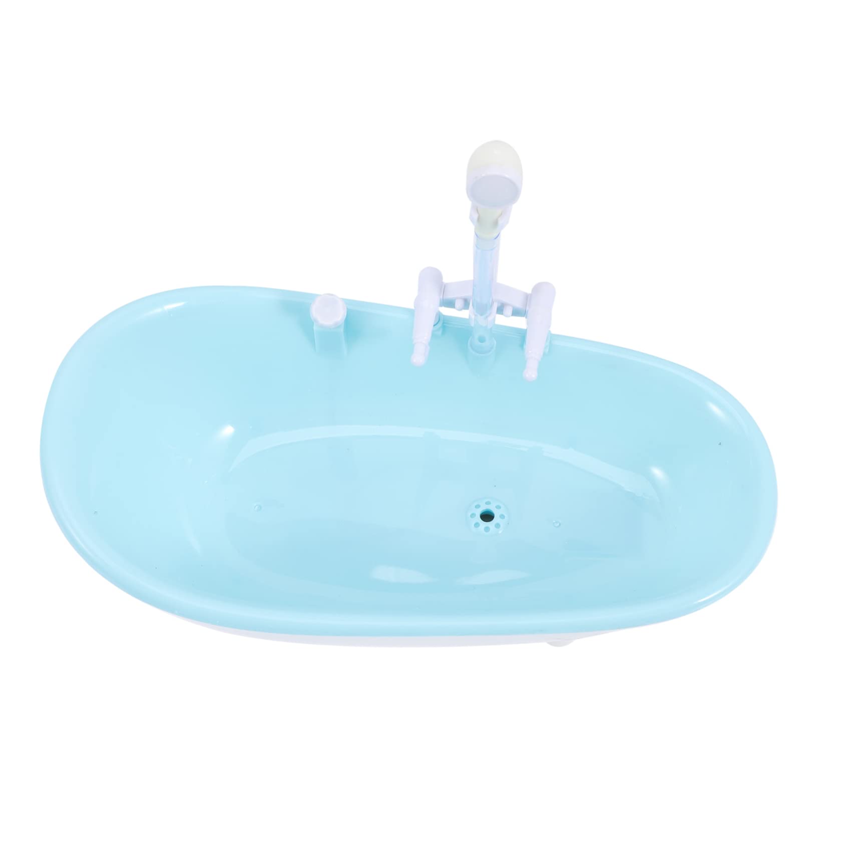 VICASKY 3-Piece Mini Bathtub Toy Set - Sky Blue Plastic Doll Bath Tub Accessories for Kids Bath Time Play & Dollhouse Furniture Decor