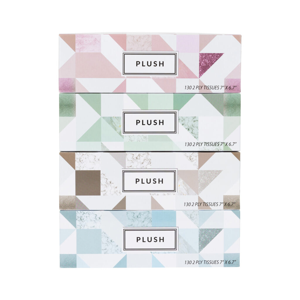 Soft & Gentle Plush Facial Tissues - 130 Sheets per Box, 30-Pack | Ultra Absorbent for Home, Office & Travel Use | Hypoallergenic & Lotion-Infused for Sensitive Skin