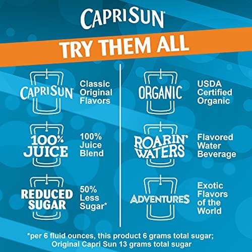 Capri Sun Orange Juice Drink Pouches - 40 Count (4 Boxes of 10) | Refreshing Kids Lunchbox Drink | Perfect for School, Picnics & Outdoor Activities