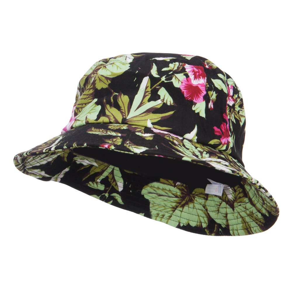 Floral Bucket Hat for Women - Summer Sun Protection Wide Brim Beach Hat with Adjustable Chin Strap - Perfect for Outdoor Activities, Gardening, and Vacation