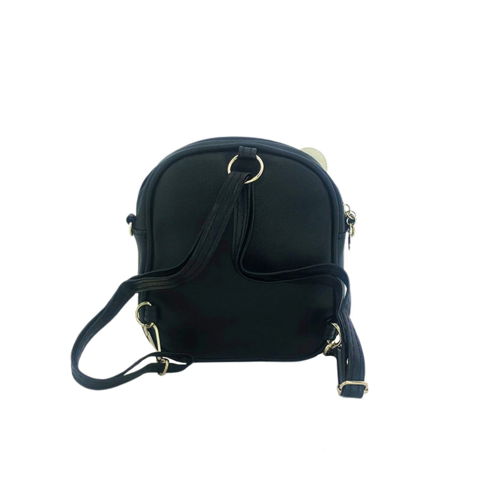 Glitter Bunny Backpack for Women & Girls - Cute Black Sparkly School Bag, Travel Daypack for College, Work, Gym & Everyday Use