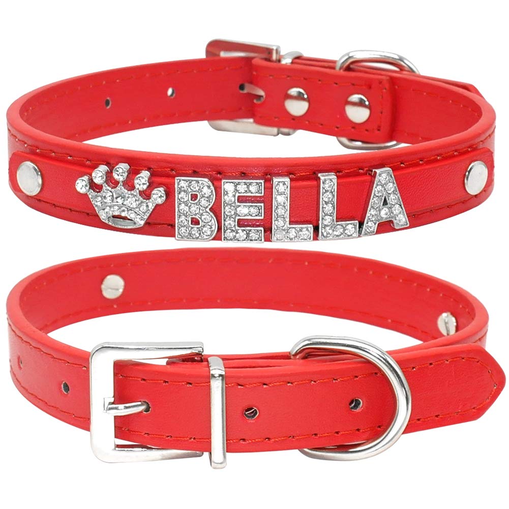 Personalized Leather Dog Collar with Custom Name ID Tags - Adjustable for Small, Medium & Large Dogs - Pitbull, Bulldog, Beagle - Perfect for Walks, Training & Pet Identification