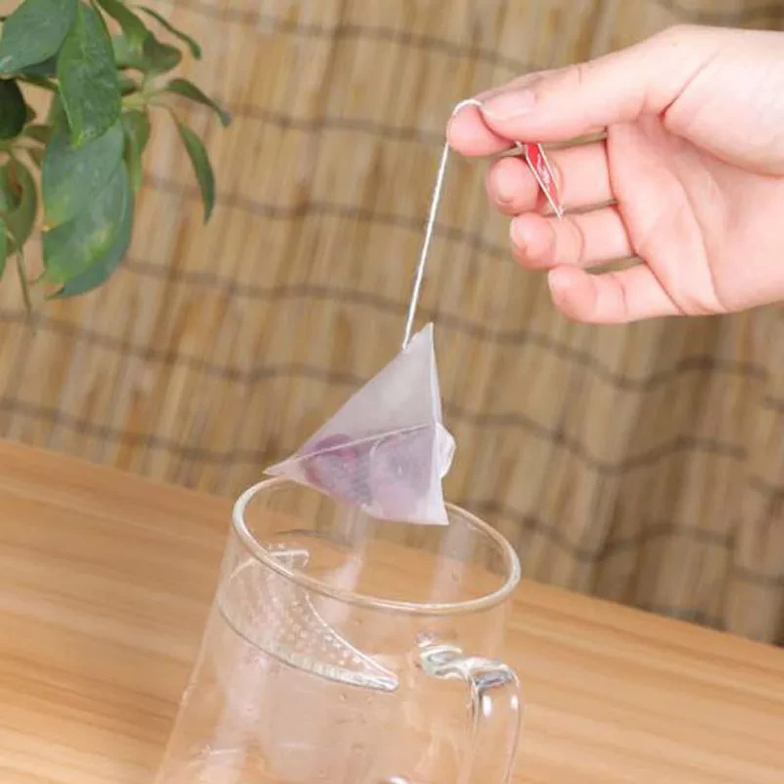 Premium 100Pcs Pyramid Nylon Tea Bags with String - Heat Seal Empty Tea Strainer Bags for Loose Leaf Tea & Herbs | Transparent Filter Paper for Brewing, Gifting & DIY Tea Blends