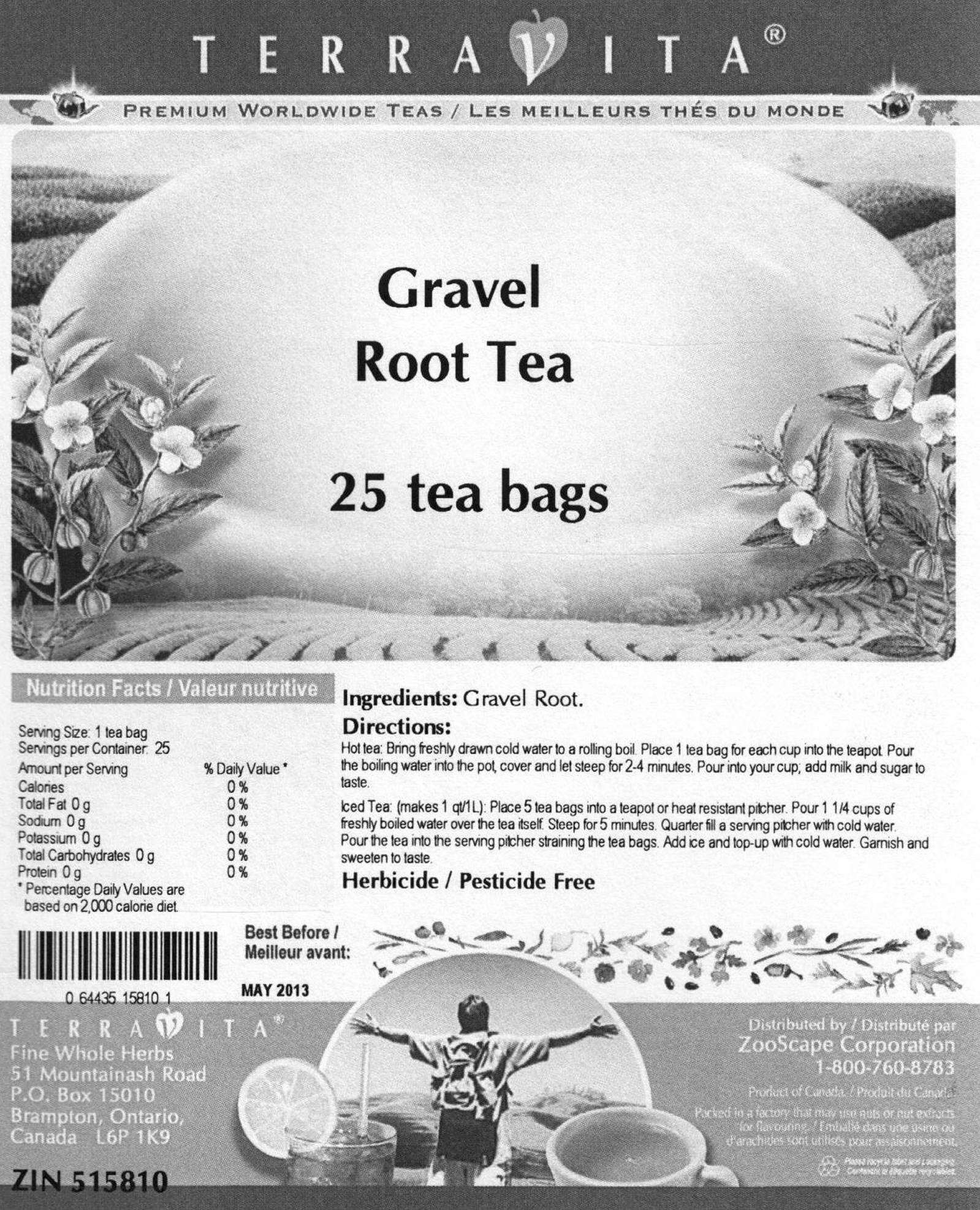 Organic Gravel Root Tea Bags (25 Count) - Natural Herbal Remedy for Kidney & Urinary Health | ZIN: 515810 | Perfect for Daily Detox & Wellness Routine