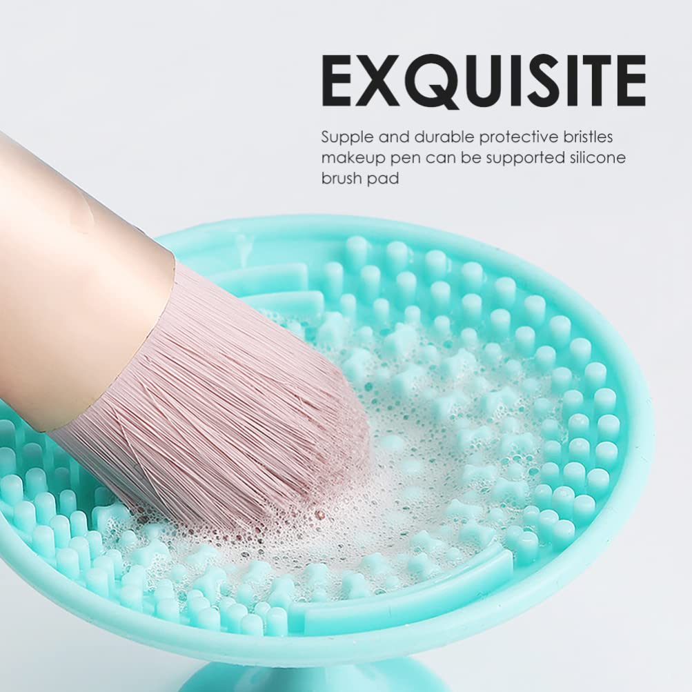 3-Piece Makeup Brush Cleaning Pad Set - Gentle Scrubber for Cosmetics Brushes, Beauty Tool Cleaner with Wash Cup | Perfect for Daily Brush Care & Professional Makeup Artists