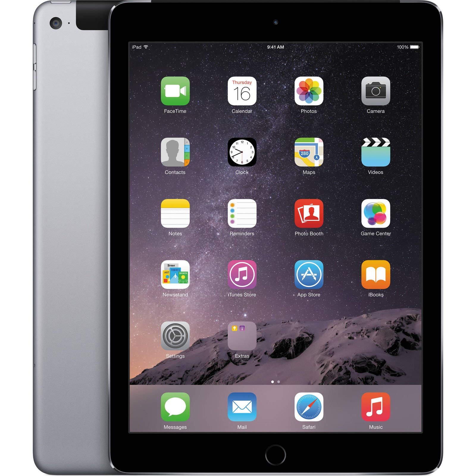 Apple iPad Air 2 16GB 4G LTE & Wi-Fi Tablet - Space Gray (Certified Renewed) - Perfect for Work, Travel & Entertainment