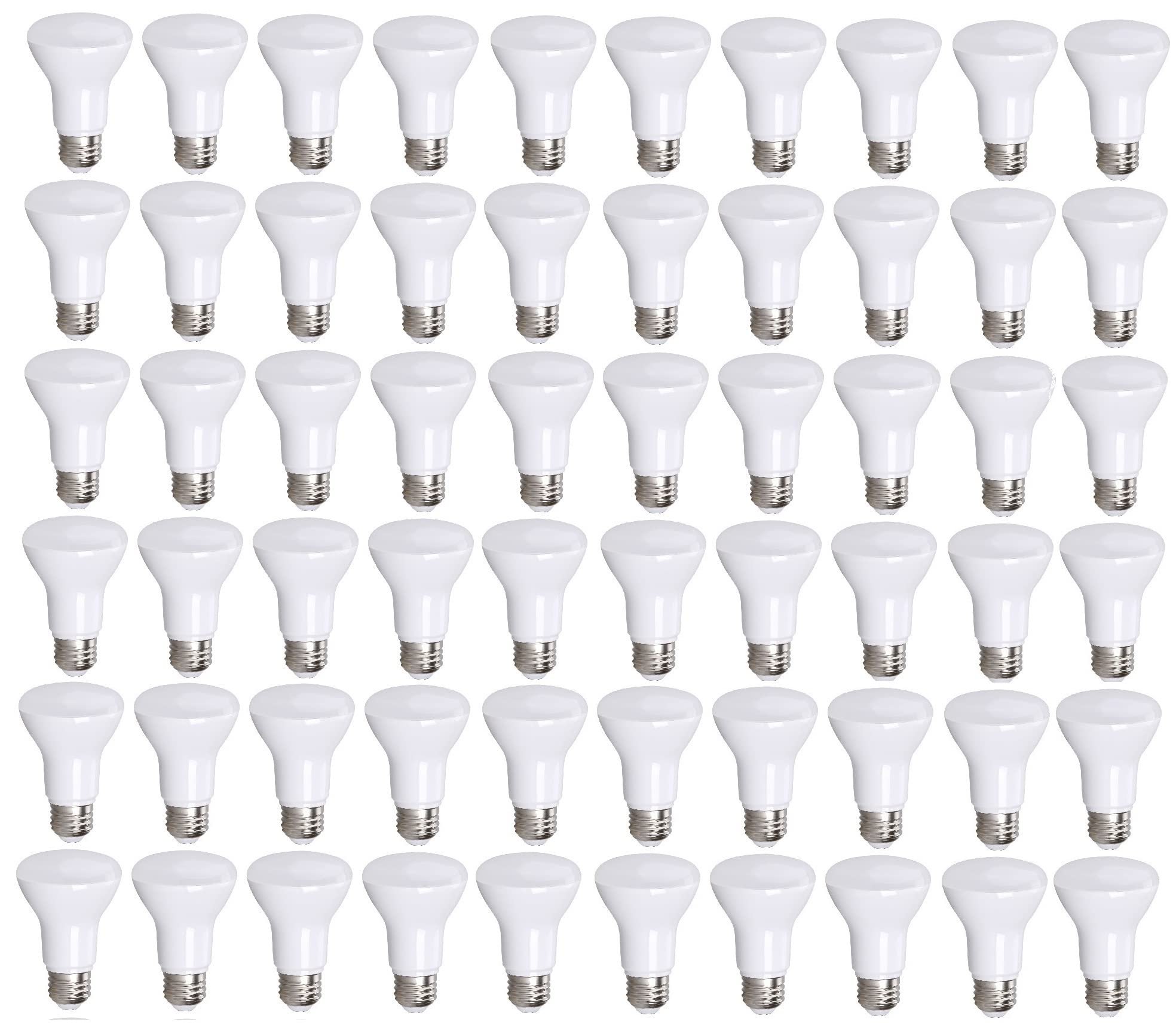 60 Pack BR20 LED Bulbs - 6W (50W Equivalent) 4000K Cool White Dimmable Flood Lights, 540 Lumens, UL-Listed, Energy Saving for Indoor/Outdoor Use - Perfect for Living Rooms, Kitchens, Porches and Garages