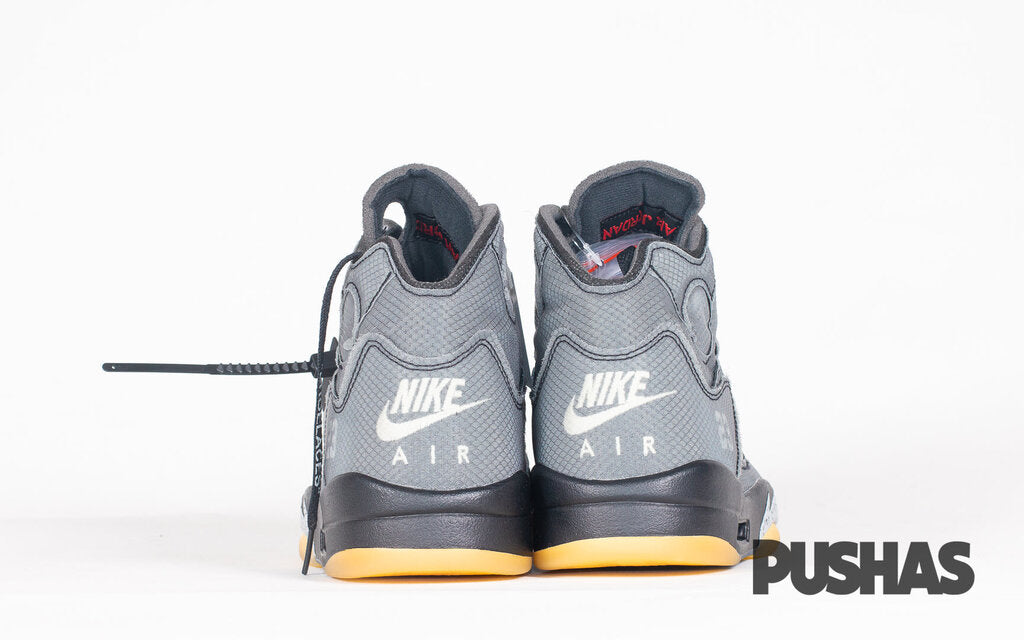 Air Jordan 5 x Off-White Black Retro Sneakers - Men's Basketball Shoes for Streetwear & Casual Wear | Perfect for Sneaker Collectors & Urban Fashion Enthusiasts