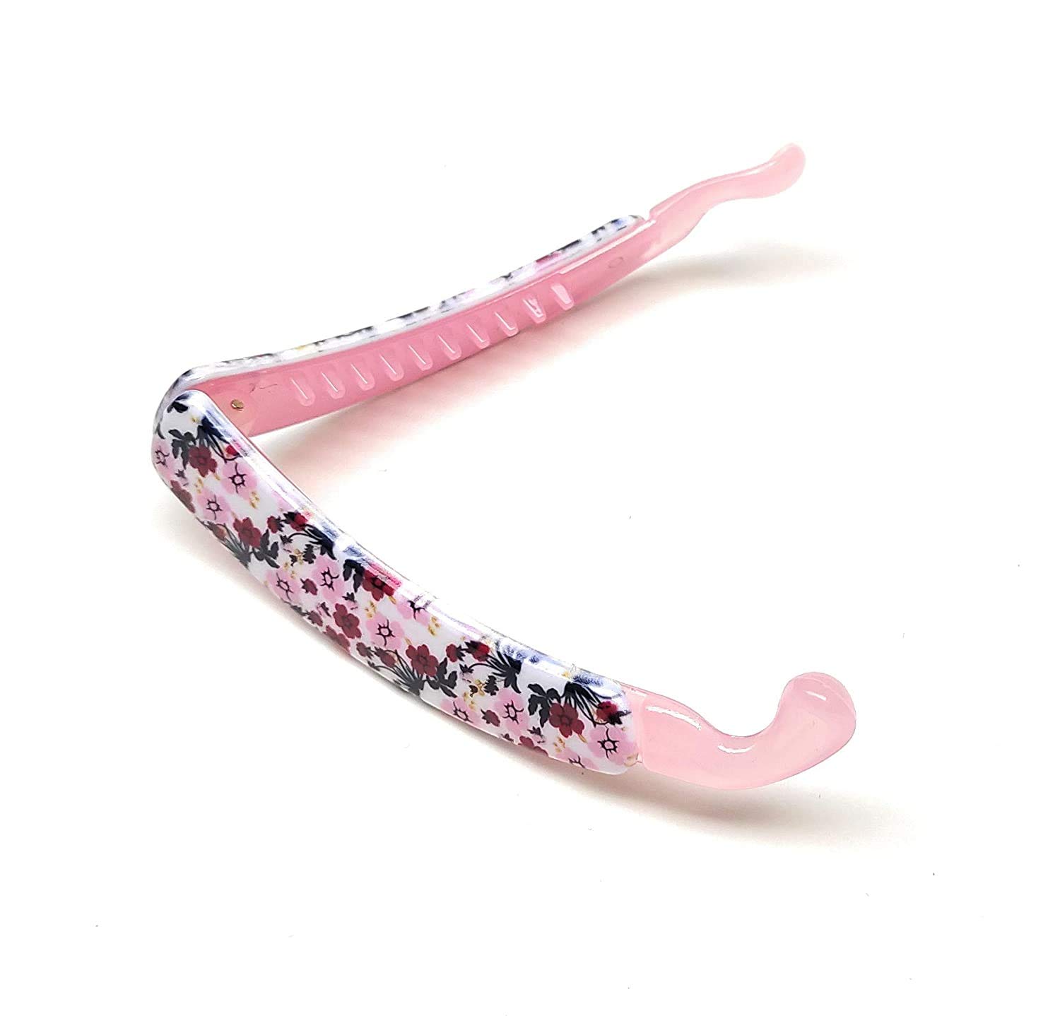 MOOLYAVAAN 5-Pack Floral Printed Banana Hair Clips for Women, Girls & Kids - Colorful Fashion Hair Clamps, Claw Grips & Twist Comb Clips - Perfect for School, Parties & Everyday Hairstyles
